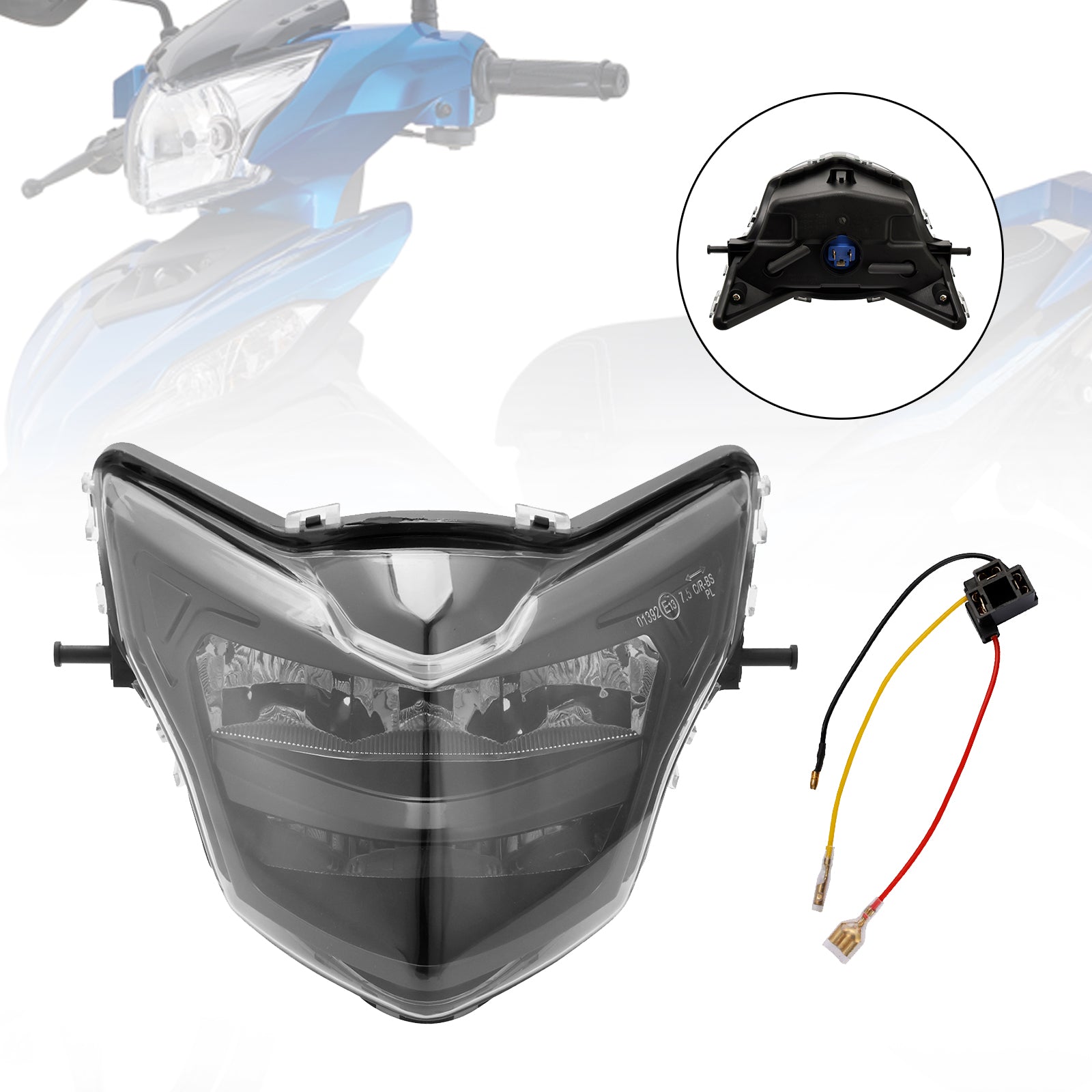 Protector de faro delantero, parrilla Led compatible con Yamaha Lc135 V2-V6 V3 Smoke