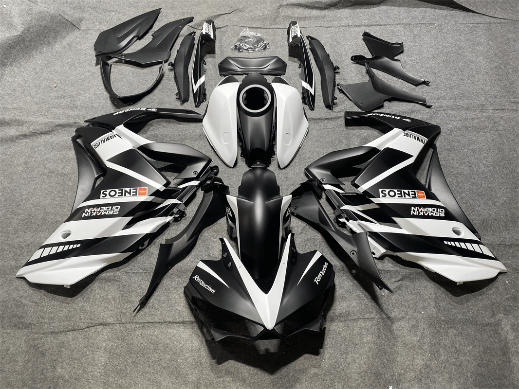 Amotopart Yamaha YZF-R3 2014-2018 R25 2015-2017 Kit de carénage noir et blanc