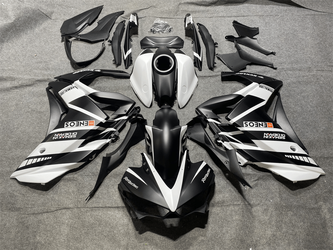 Amotopart Yamaha YZF-R3 2014-2018 R25 2015-2017 Kit carena bianco e nero