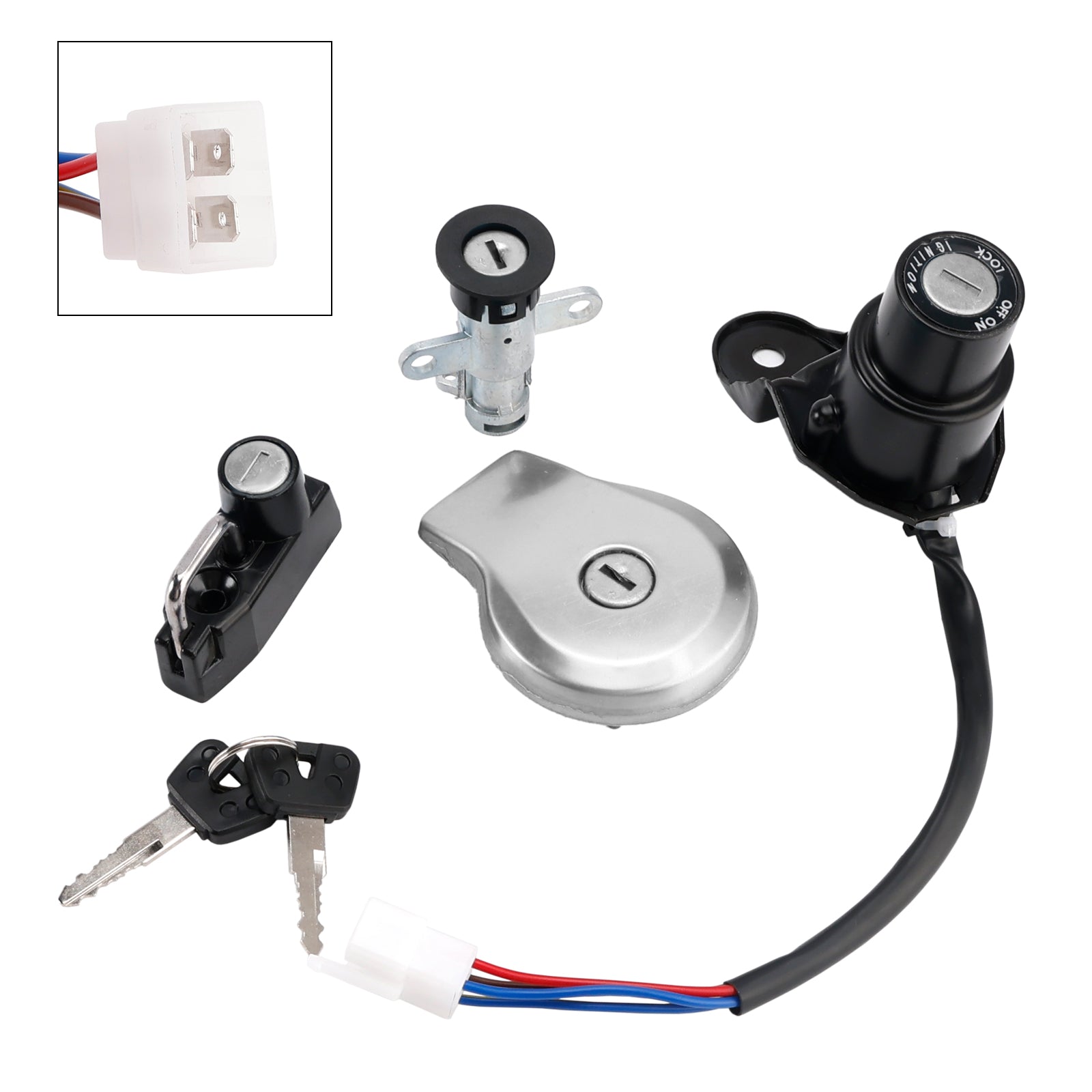 1989-2004 Yamaha Virago XV 535 500 S Ignition Key Switch Fuel Cap Seat Lock Set