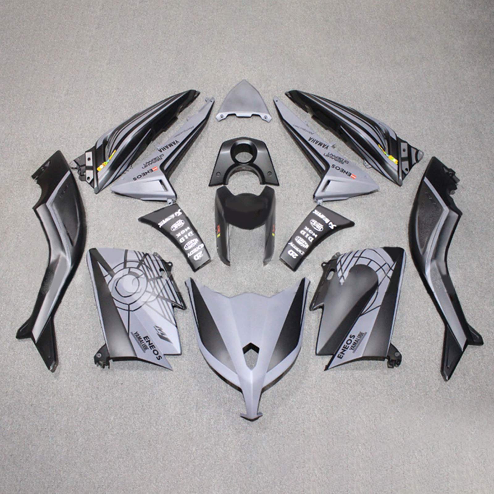 Amotopart 2012-2014 TMax TMAX 530 Yamaha Kit de carenado negro mate y gris