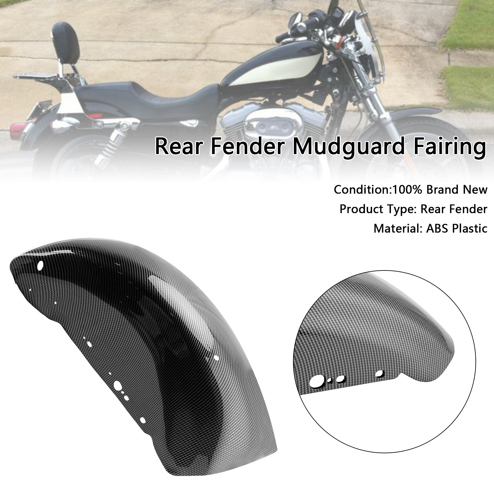 2004-UP Sportster 883 1200 Rear Fender Mudguard Fairing