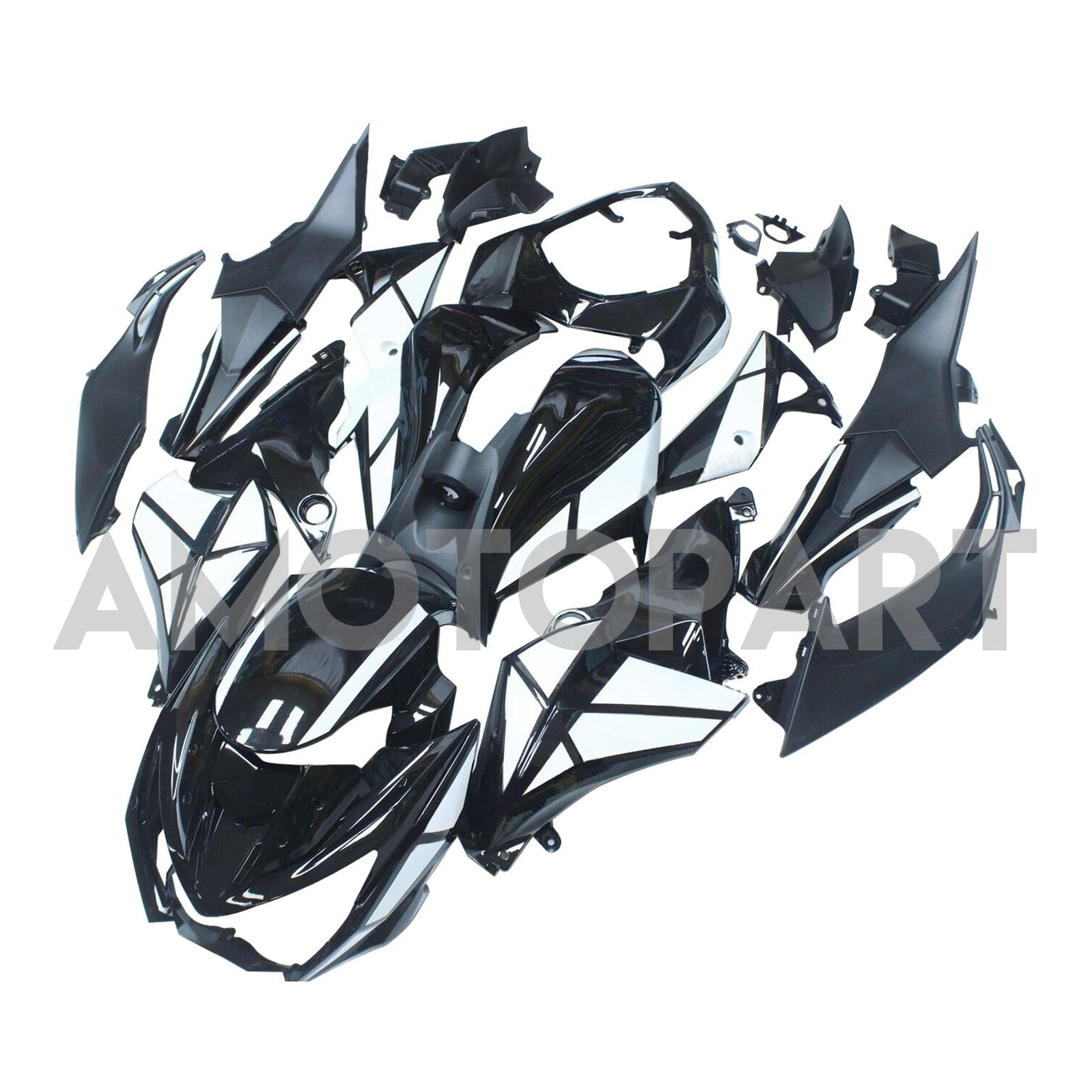 Amotopart 2013-2018 Kawasaki Z800 Black White Fairing Kit