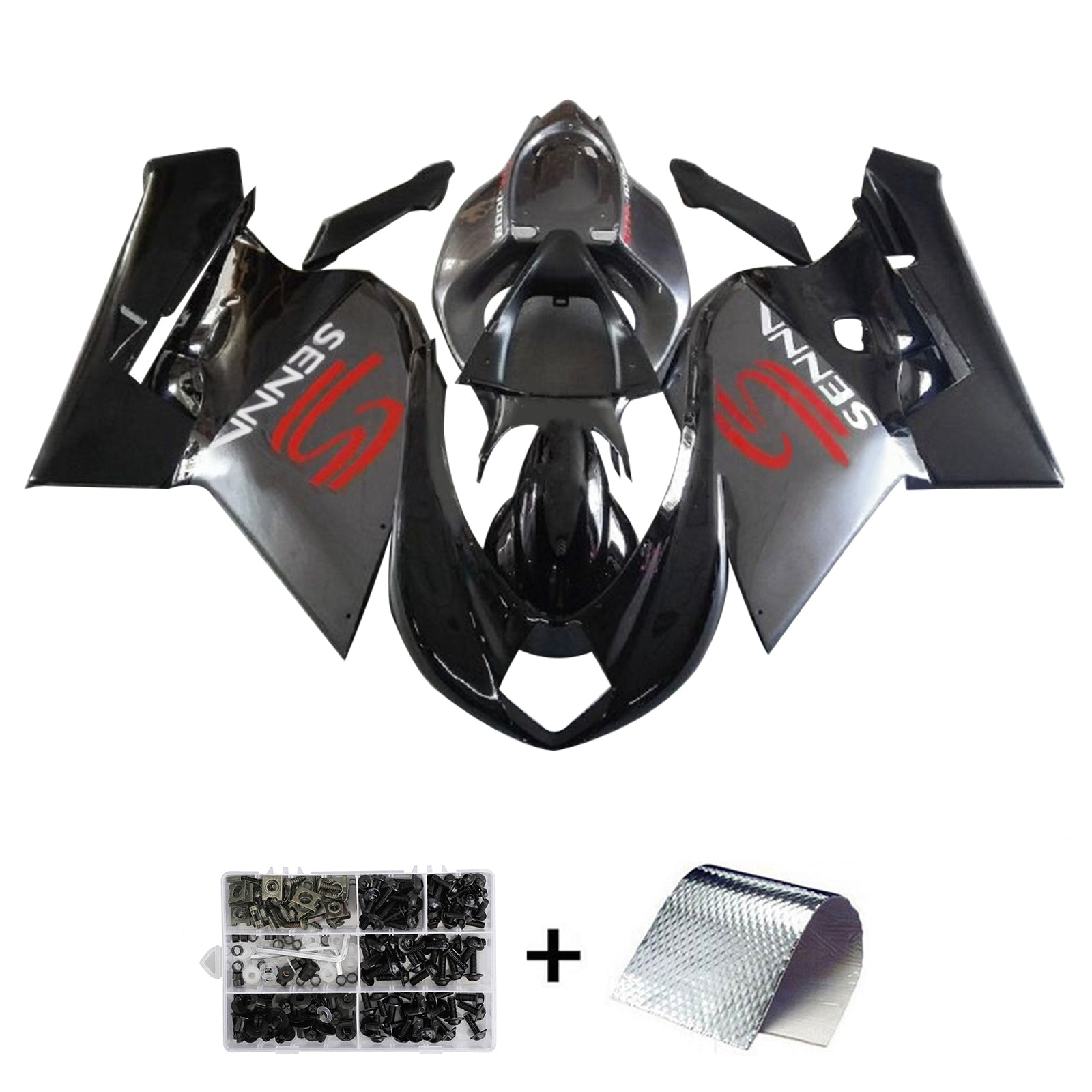 Amotopart 2005-2006 MV Agusta F4 1000 Kit de carenado negro y gris