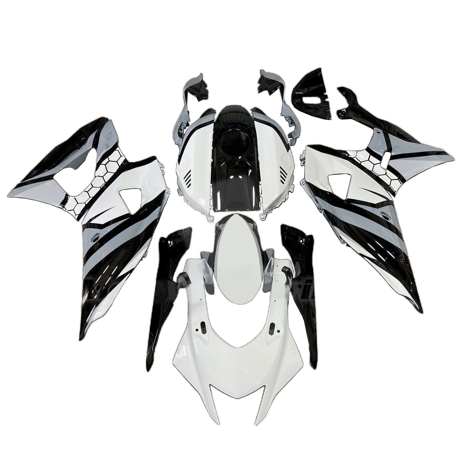 Amotopart 2021-2024 Yamaha YZF-R7 Kit de carénage gris blanc noir