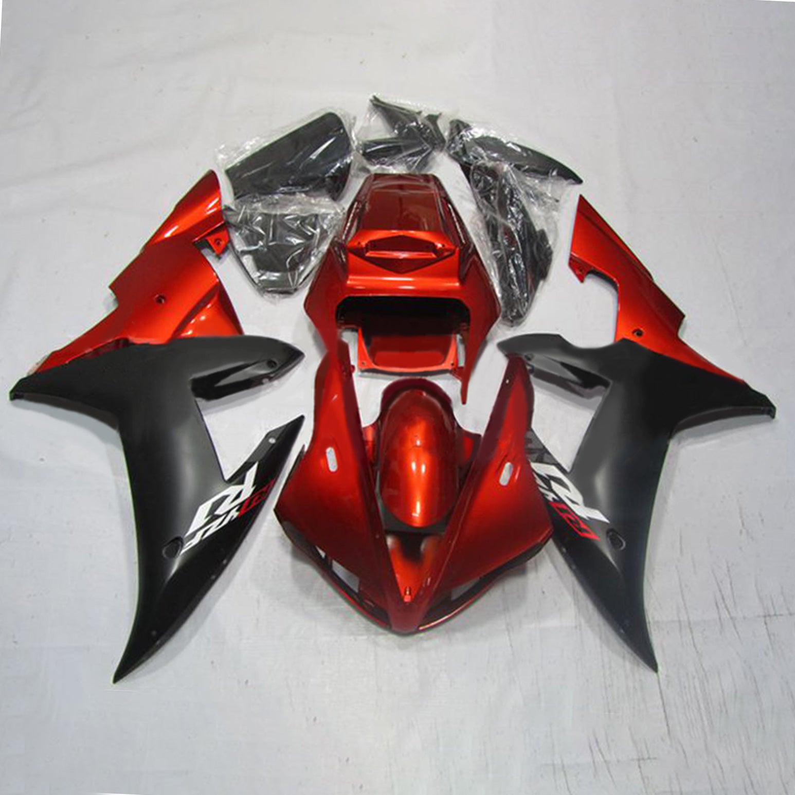 Amotopart 2002-2003 YZF-R1 Yamaha Matte Black&Red Style2 Fairing Kit