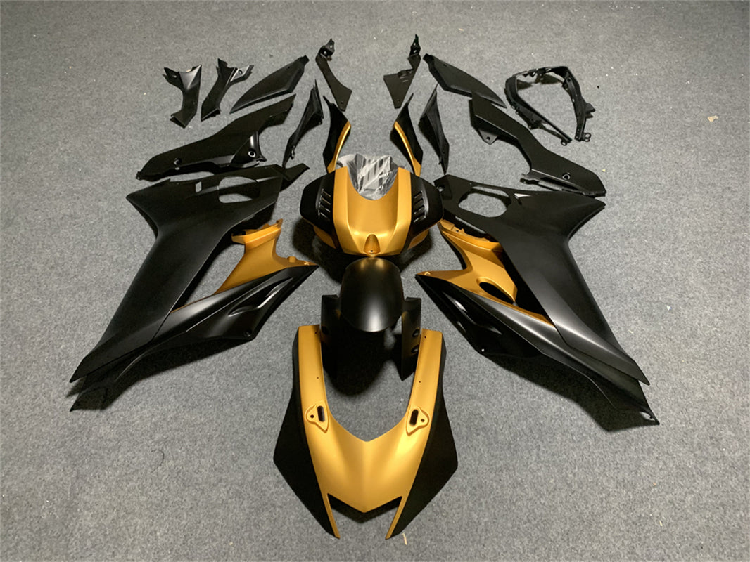 Kit de carénage Amotopart Yamaha 2015-2019 YZF 1000 R1 noir mat et or