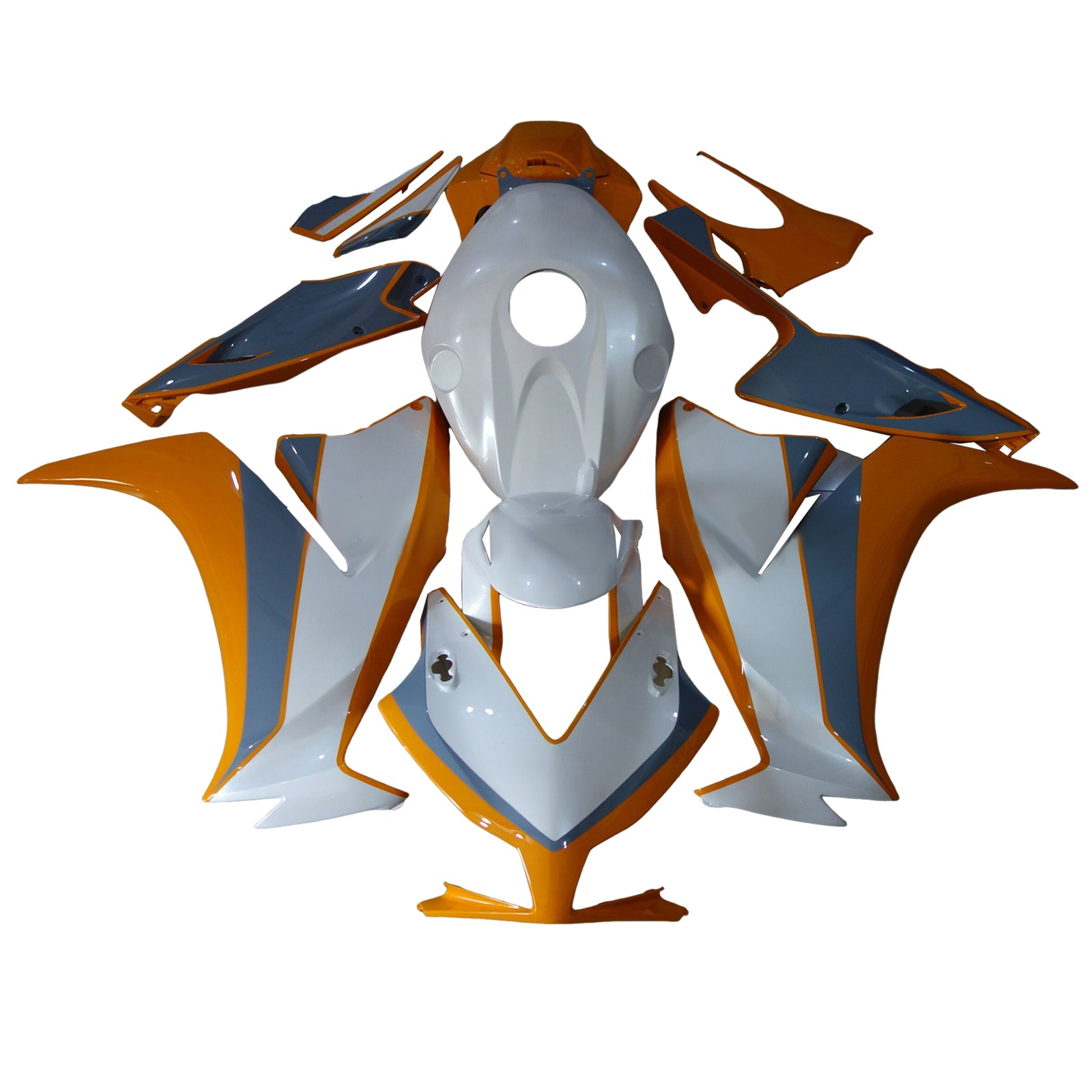 Amotopart 2012-2016 Honda CBR1000rr Kit de carénage blanc orange