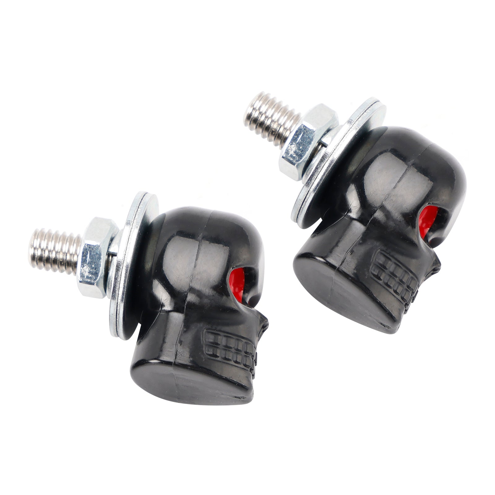 X4 M6 Plastic Custom Head Skull License Plate Frame Screws Bolts Hardware Black