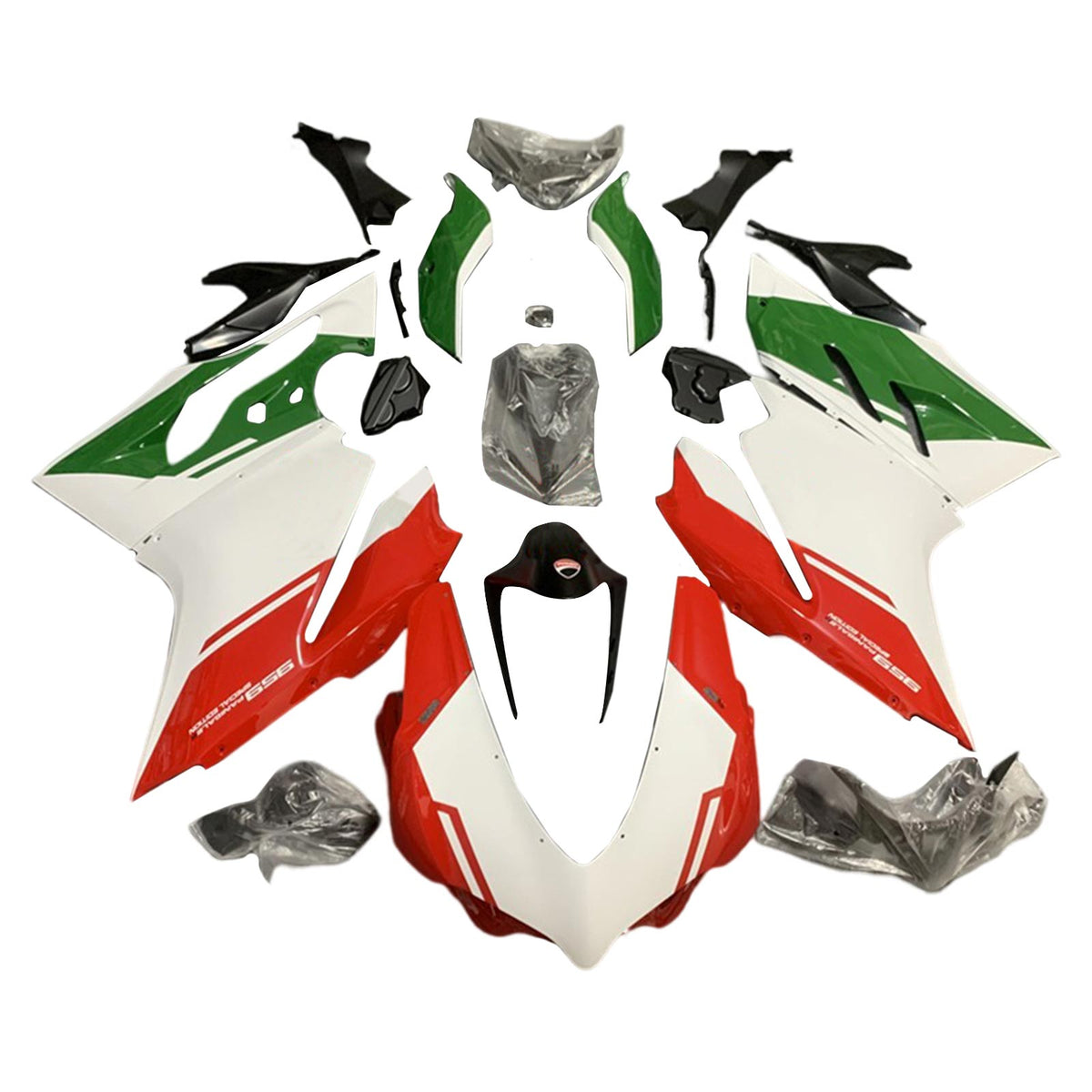 Amotopart 2015–2020 Ducati 1299 959 Rot-Grün Style1 Verkleidungsset