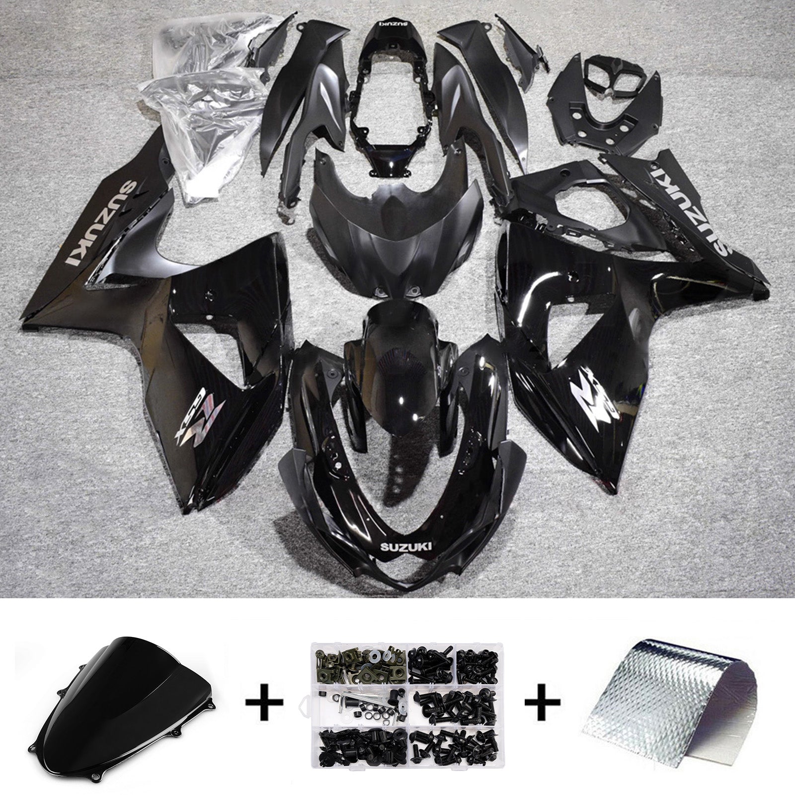 Amotopart 2009-2016 Suzuki GSXR1000 Black Fairing Kit