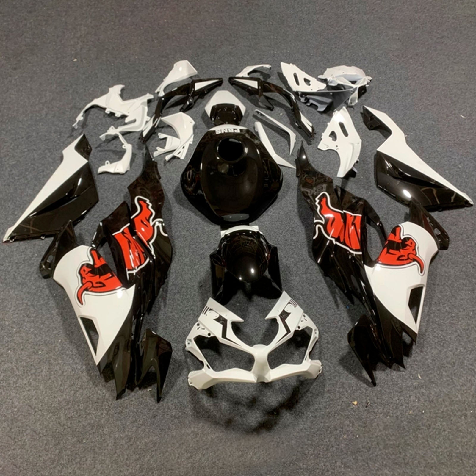 Amotopart 2019-2023 Kawasaki ZX6R Black Red White Fairing Kit
