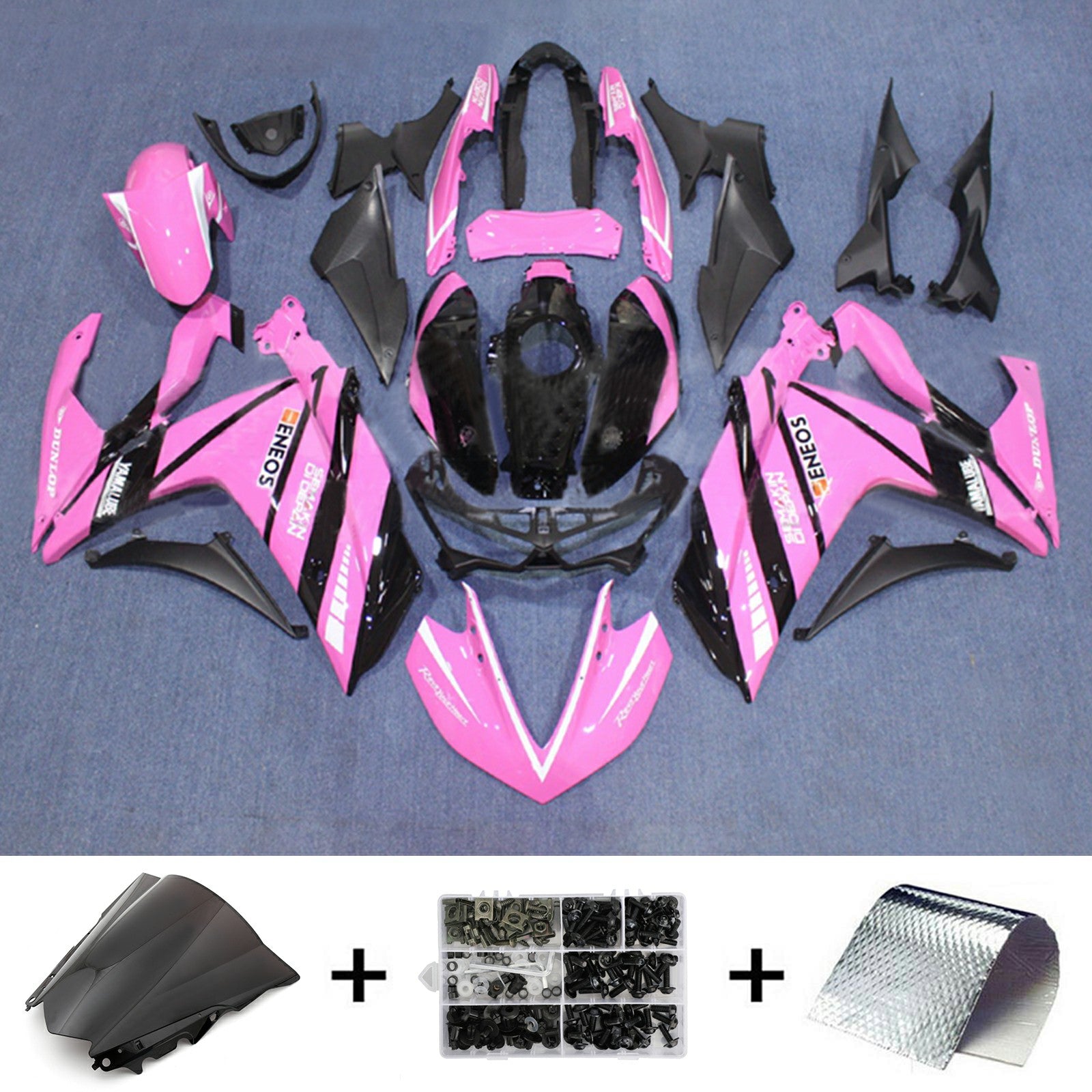 Amotopart YZF-R3 2014-2018 R25 2015-2017 Yamaha Kit de carenado rosa