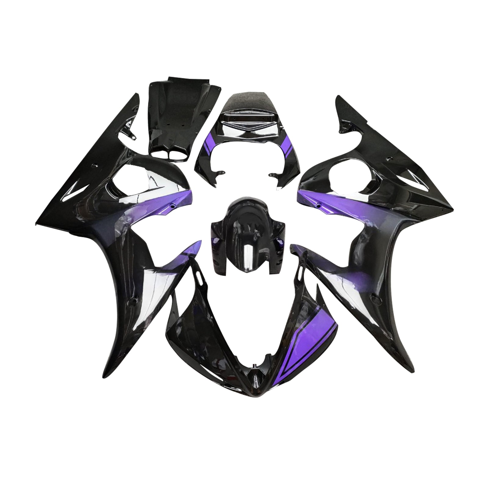Amotopart 2003-2004 Yamaha YZF-R6/ 2006-2009 R6S Black Purple Fairing Kit