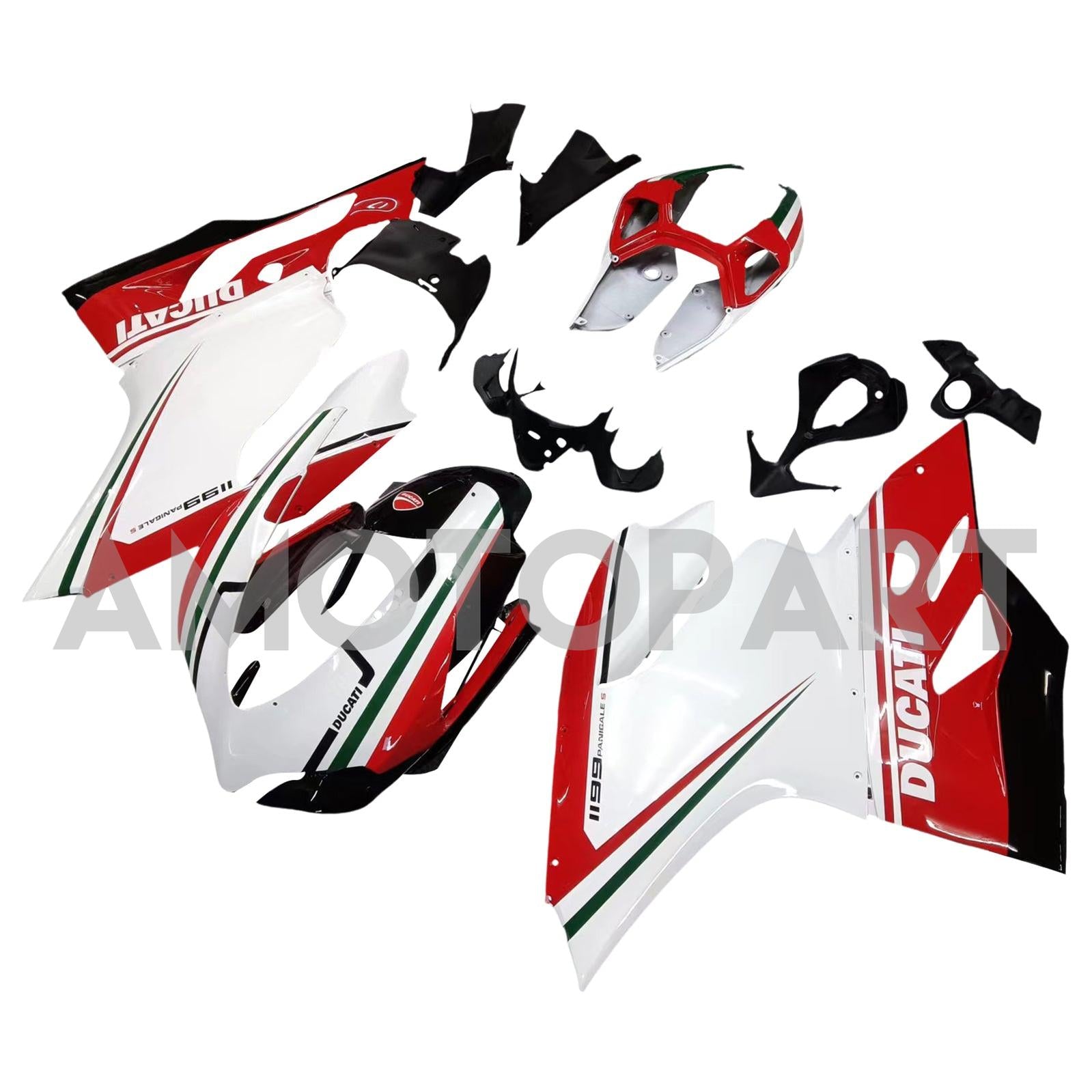 Amotopart 2012-2015 Ducati 899 White Black Red Fairing Kit