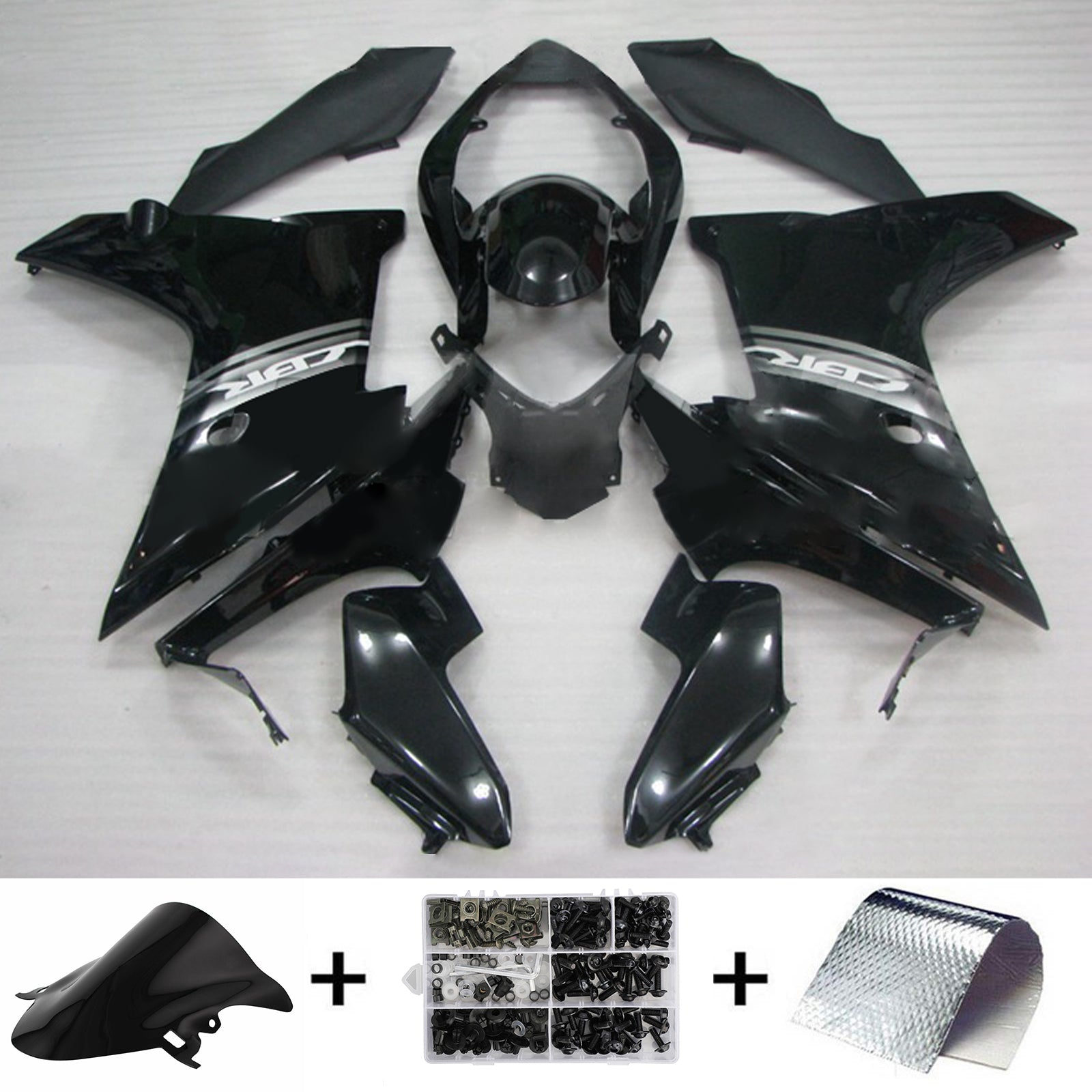 Amotopart 2011-2013 CBR600F Honda Kit de carenado negro