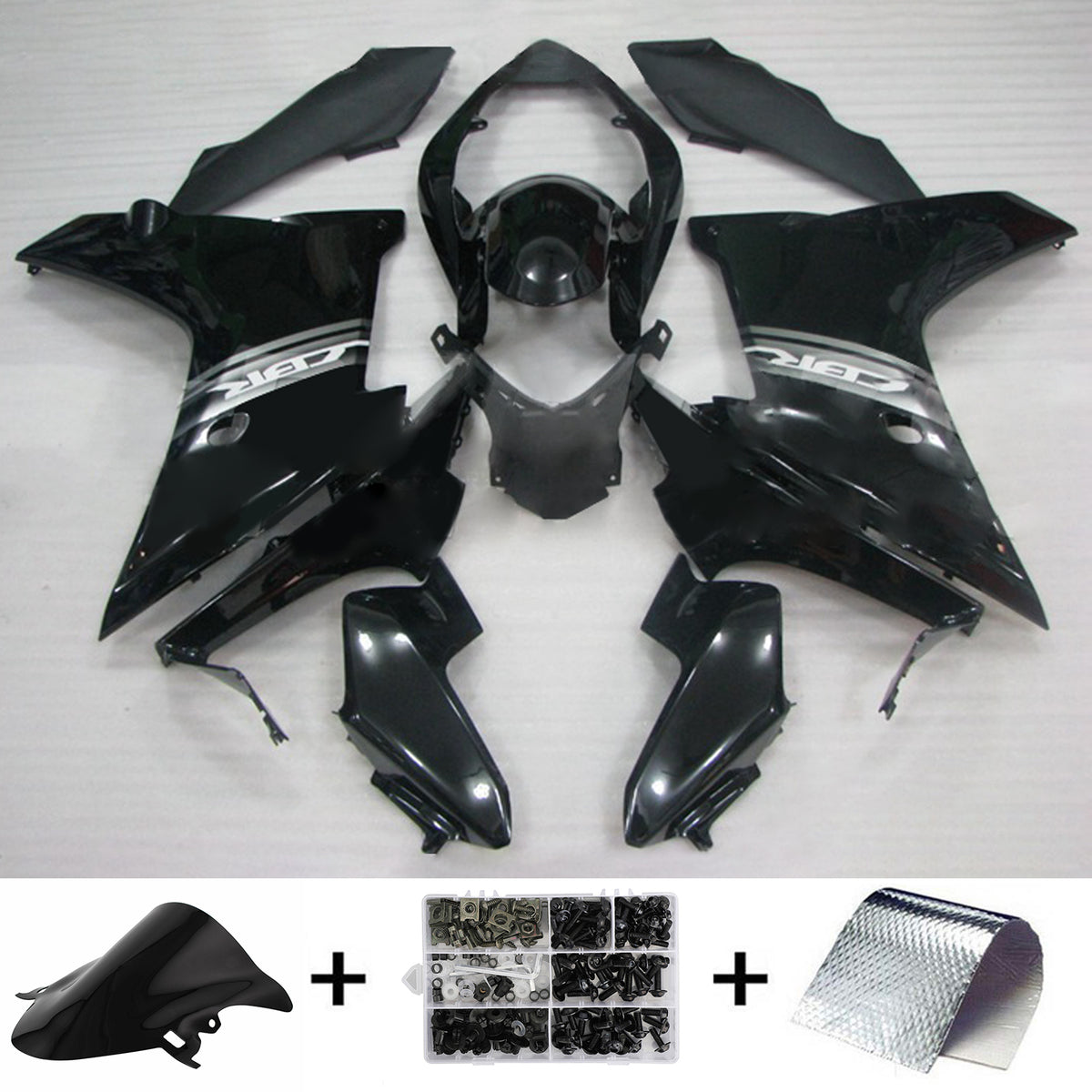 Kit de carénage noir Amotopart 2011-2013 CBR600F Honda