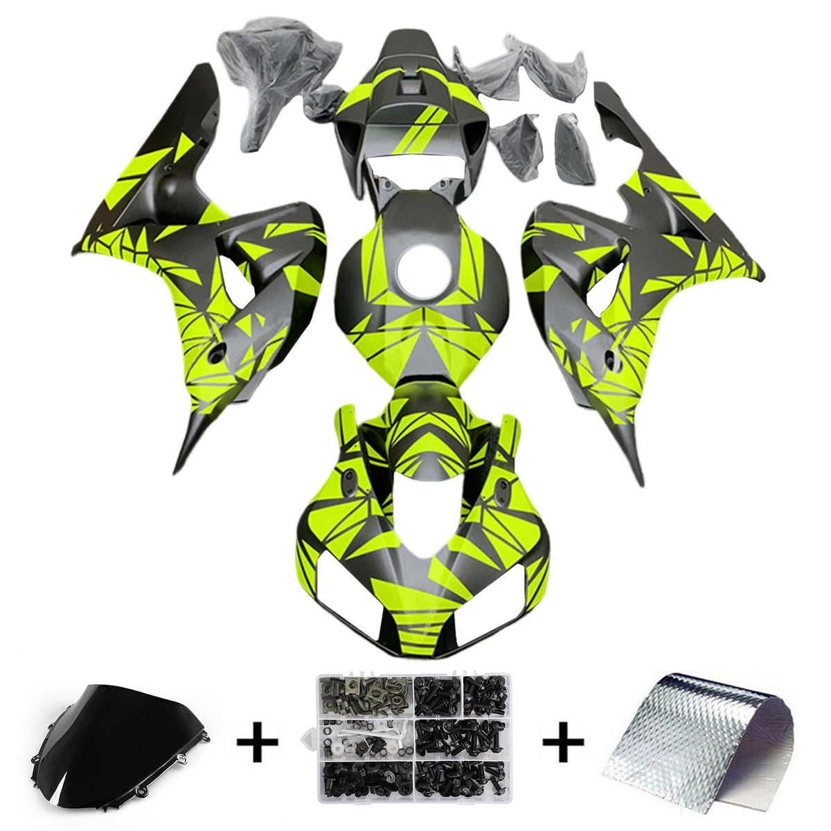 Amotopart 2006-2007 Honda CBR1000RR Fluorescein Fairing Kit