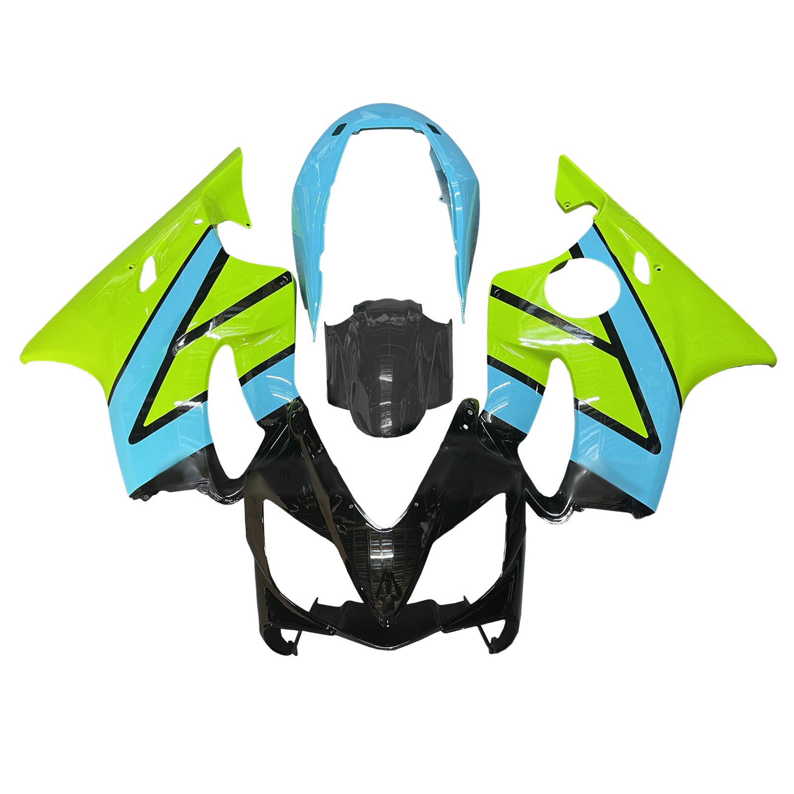 Amotopart 2004-2007 Honda CBR600 F4i Green Blue Black Fairing Kit