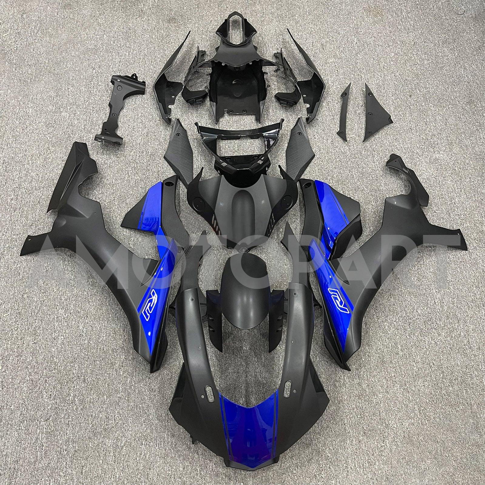 Amotopart Yamaha YZF 1000 R1 2015-2019 Matte Blue & Black Style 12 Fairing Kit