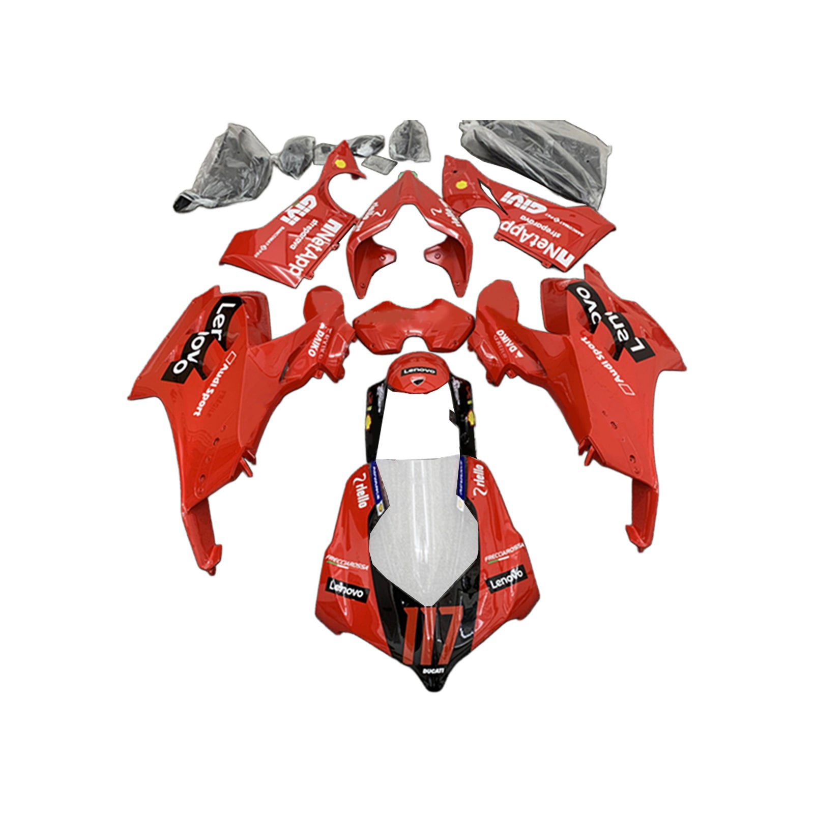 Amotopart Kit carena Ducati Panigale 20-21 V4/V4S &amp; 21-22 V4SP &amp; 19-22 V4R Rosso Style2