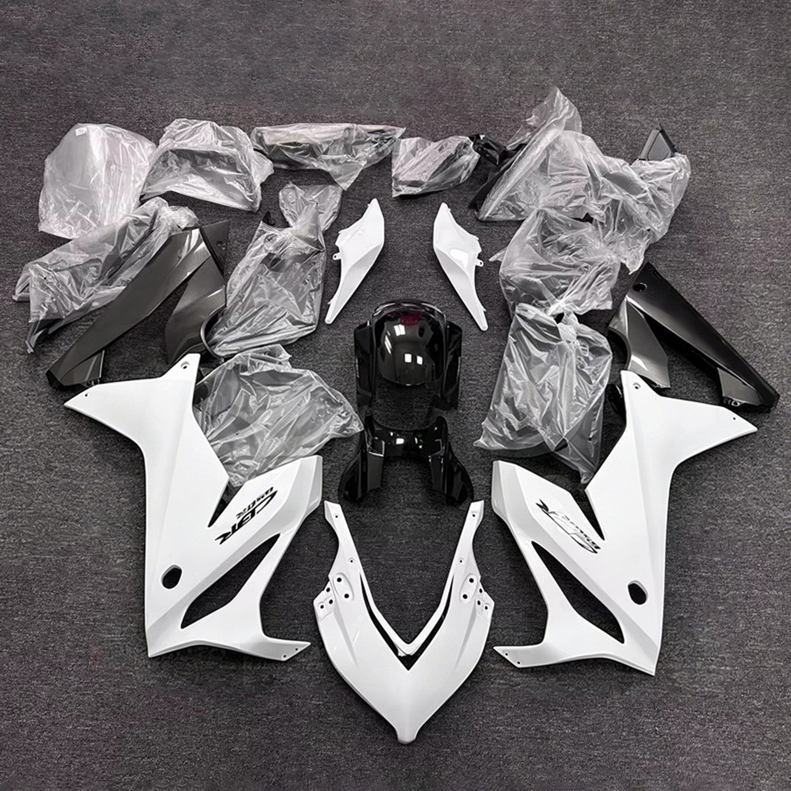 Amotopart 2019-2020 Honda CBR650R White/Black Fairing Kit