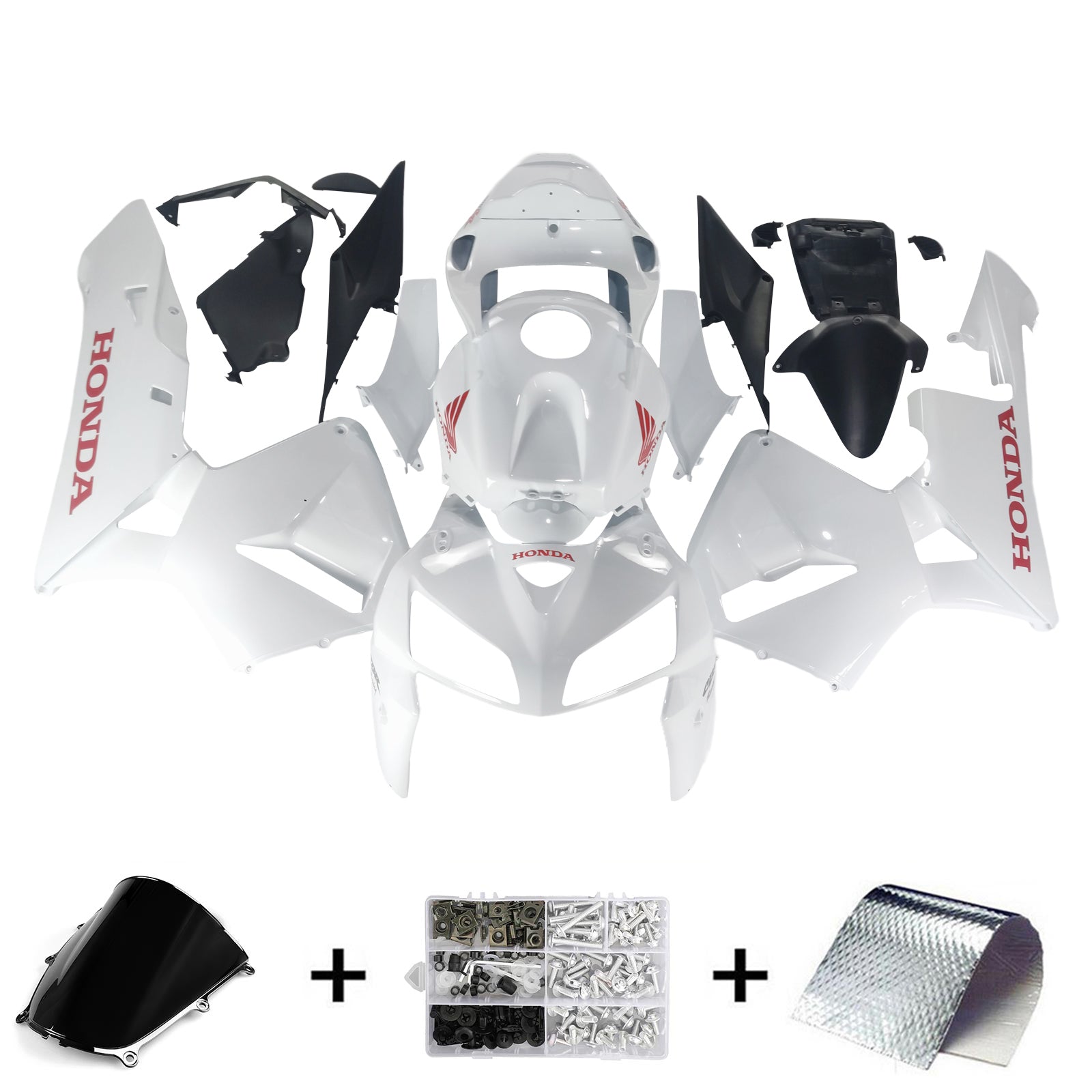 Amotopart 2005-2006 Honda CBR600RR White Fairing Kit