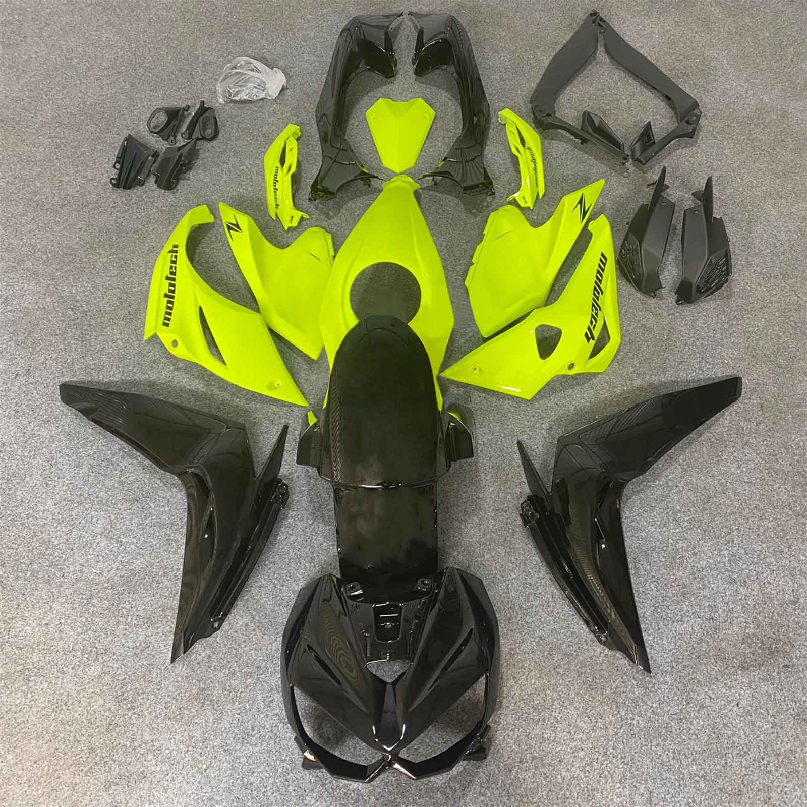 Amotopart 2014-2017 Z1000 Kawasaki Yellow&Black Style1 Fairing Kit