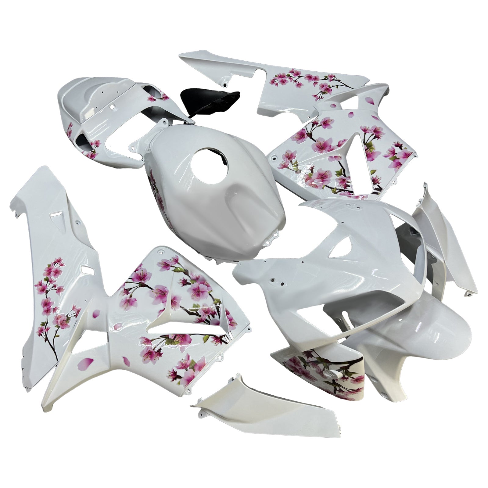 Amotopart 2005-2006 Honda CBR600RR White Cherry Blossom Abzugskit