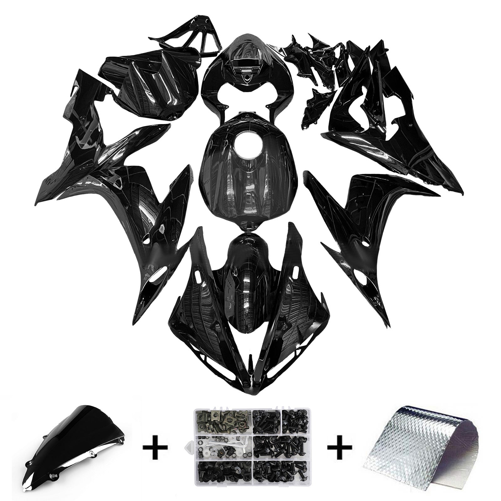 Amotopart 2004-2006 Yamaha YZF-R1 Gloss Black Fairing Kit