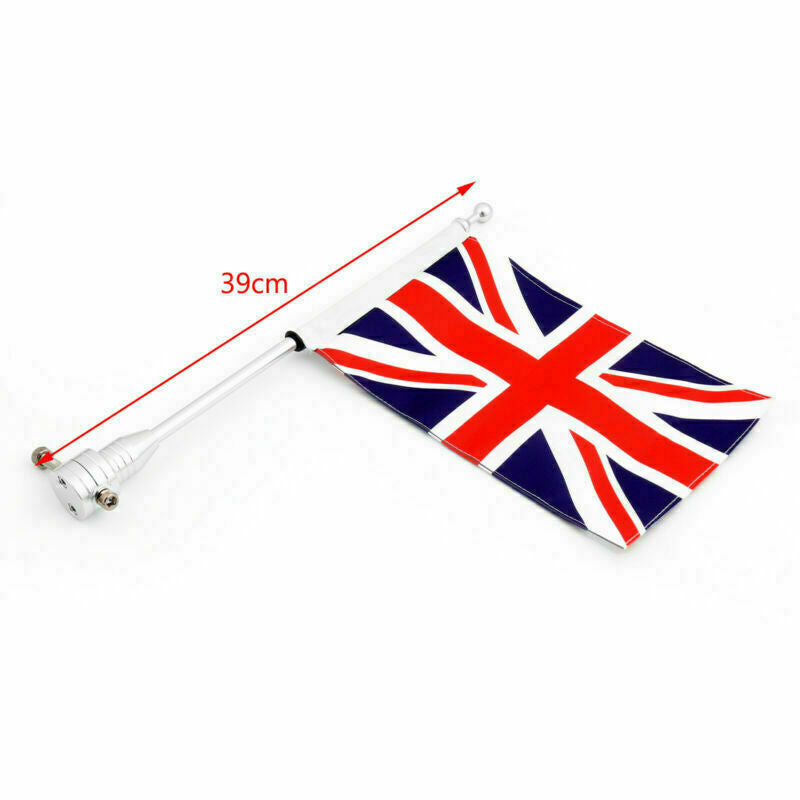 Motorcycle Rear Flag Pole & Stripes UK Flag Mount For Road King Sportster 883