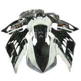 Amotopart 2012-2022 Kawasaki ZX14R ZZR1400 Black White Fairing Kit