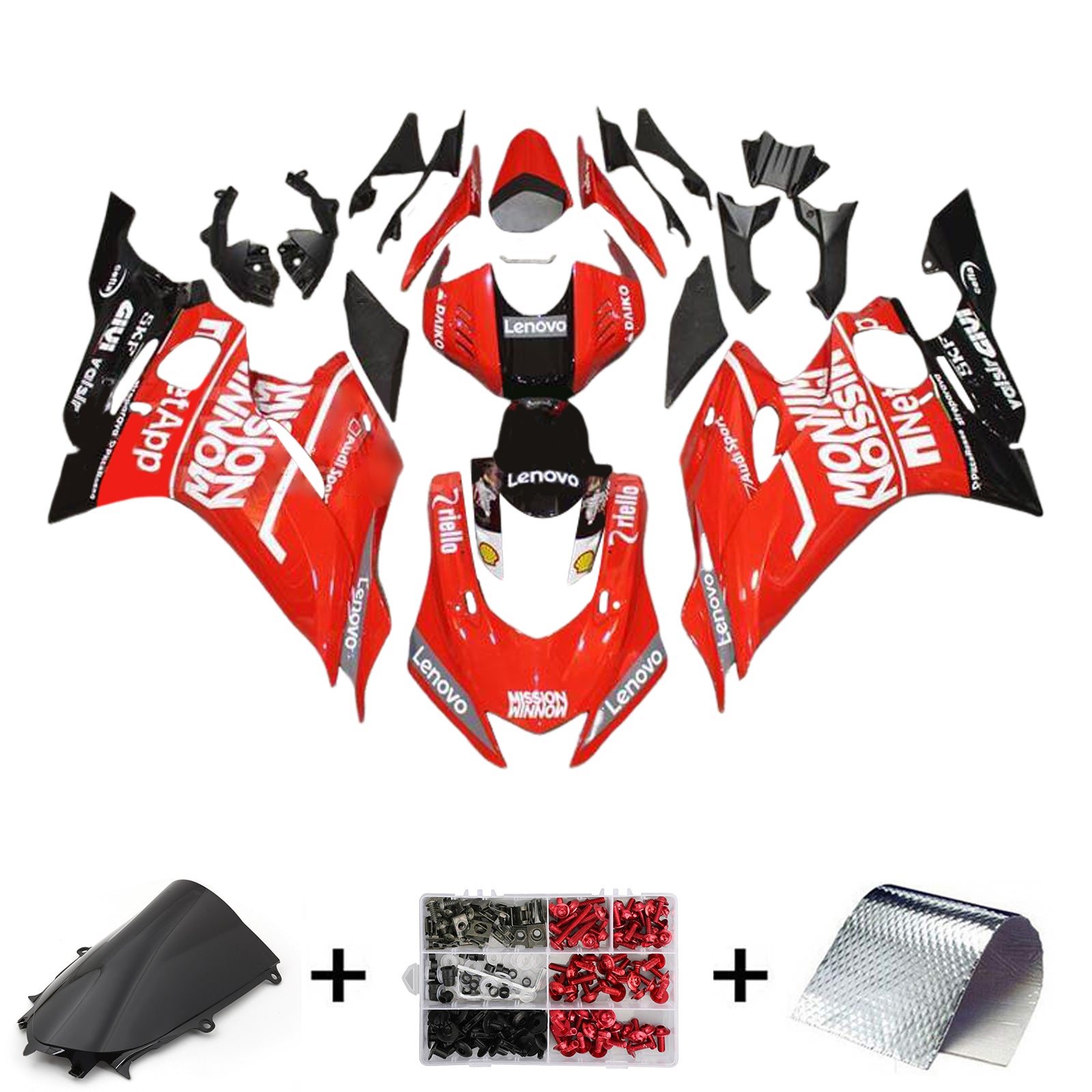 Kit de carénage Amotopart 2017-2023 Yamaha YZF R6 noir brillant orange