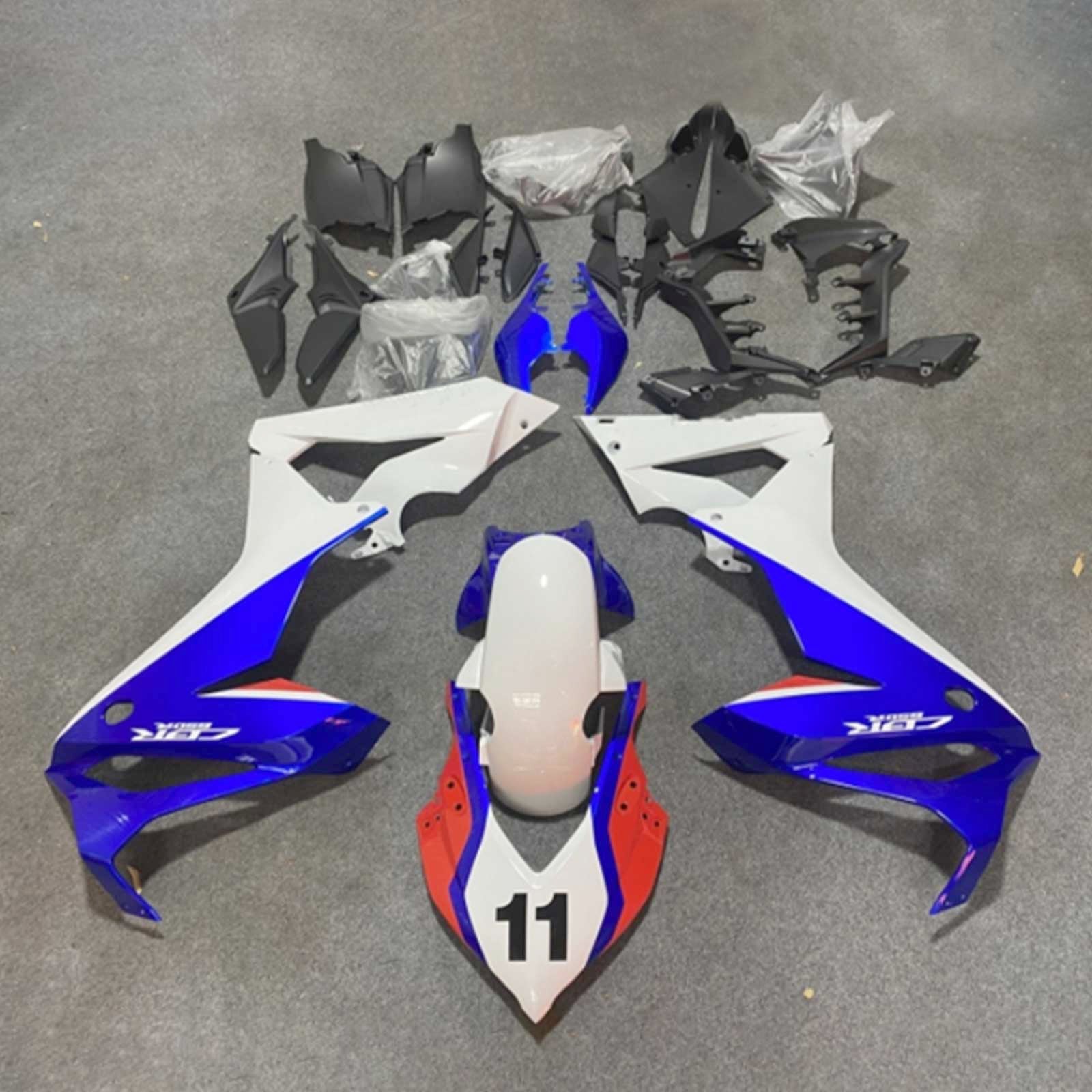 Amotopart 2019-2020 Honda CBR650R Kit de carénage bleu et rouge