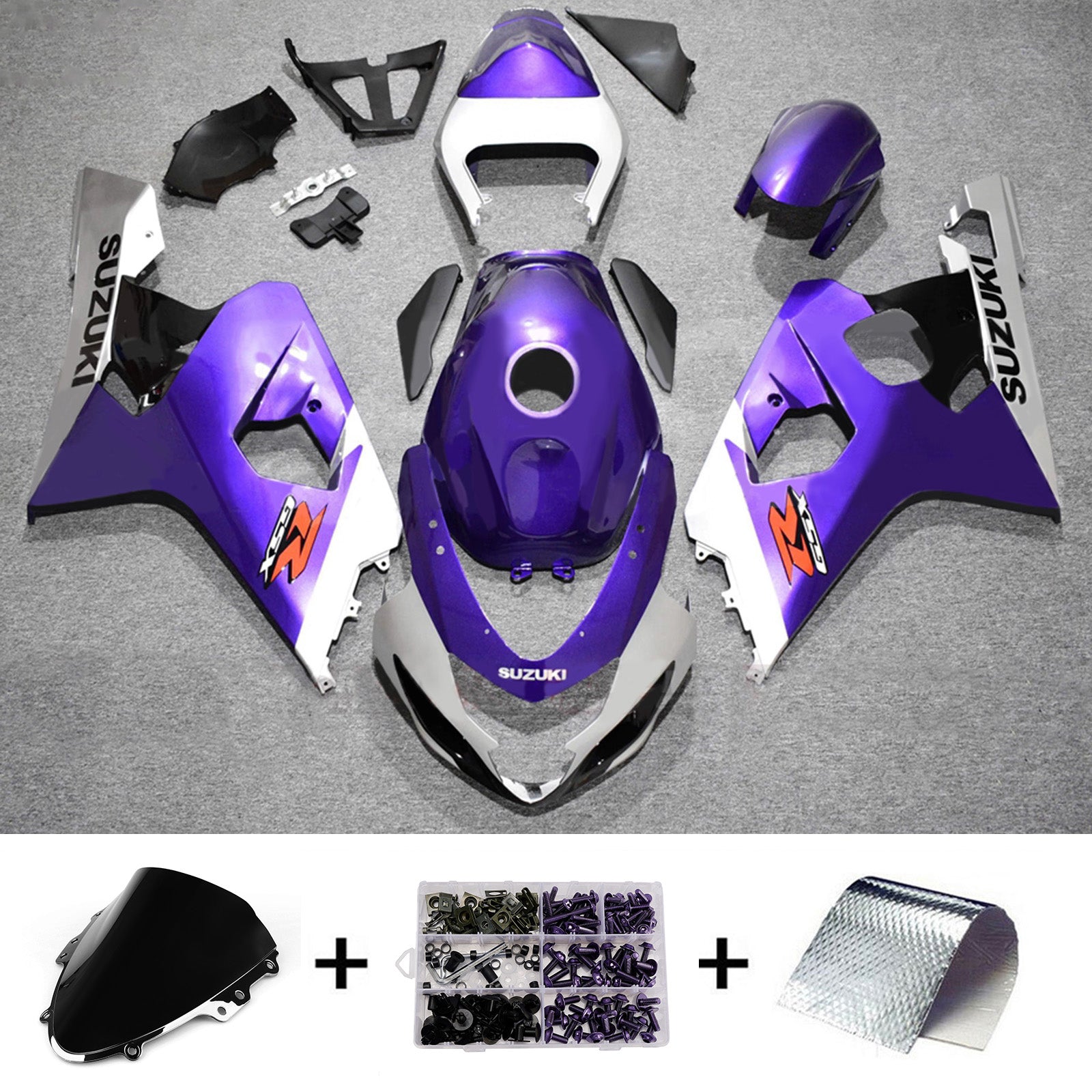 Amotopart 2004-2005 Suzuki GSXR 600/750 Purple Gray Black Fairing Kit
