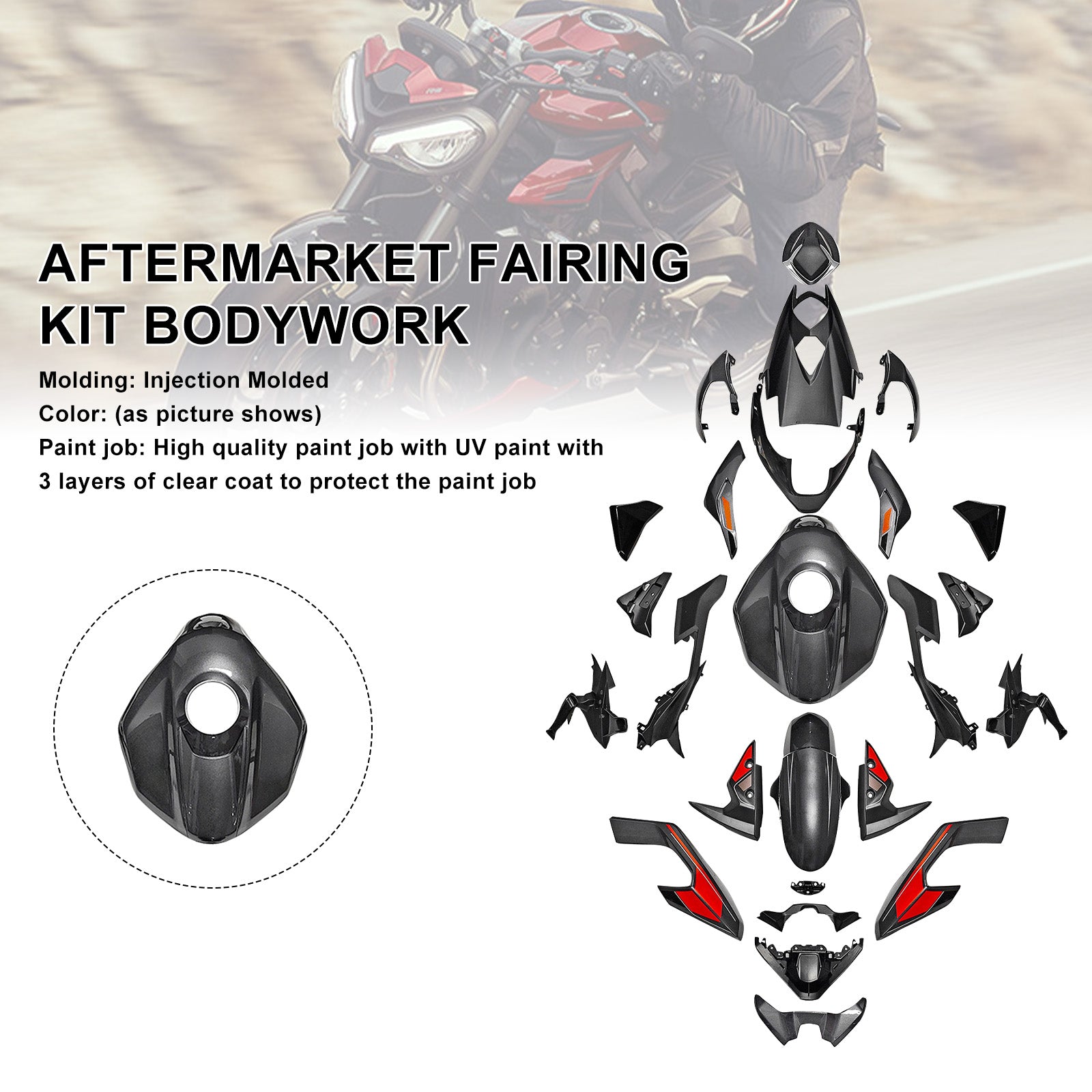 Amotopart 2023–2025 Triumph Street Triple 765 R/RS Verkleidungsset-Kollektion