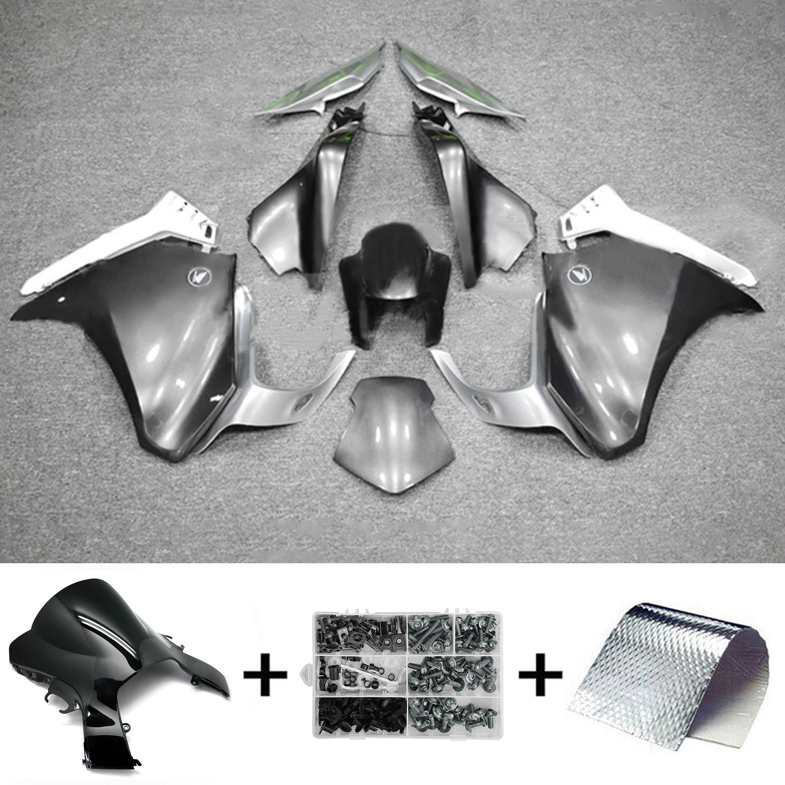 Amotopart 2010-2013 VFR1200 Honda Kit de carenado gris y blanco