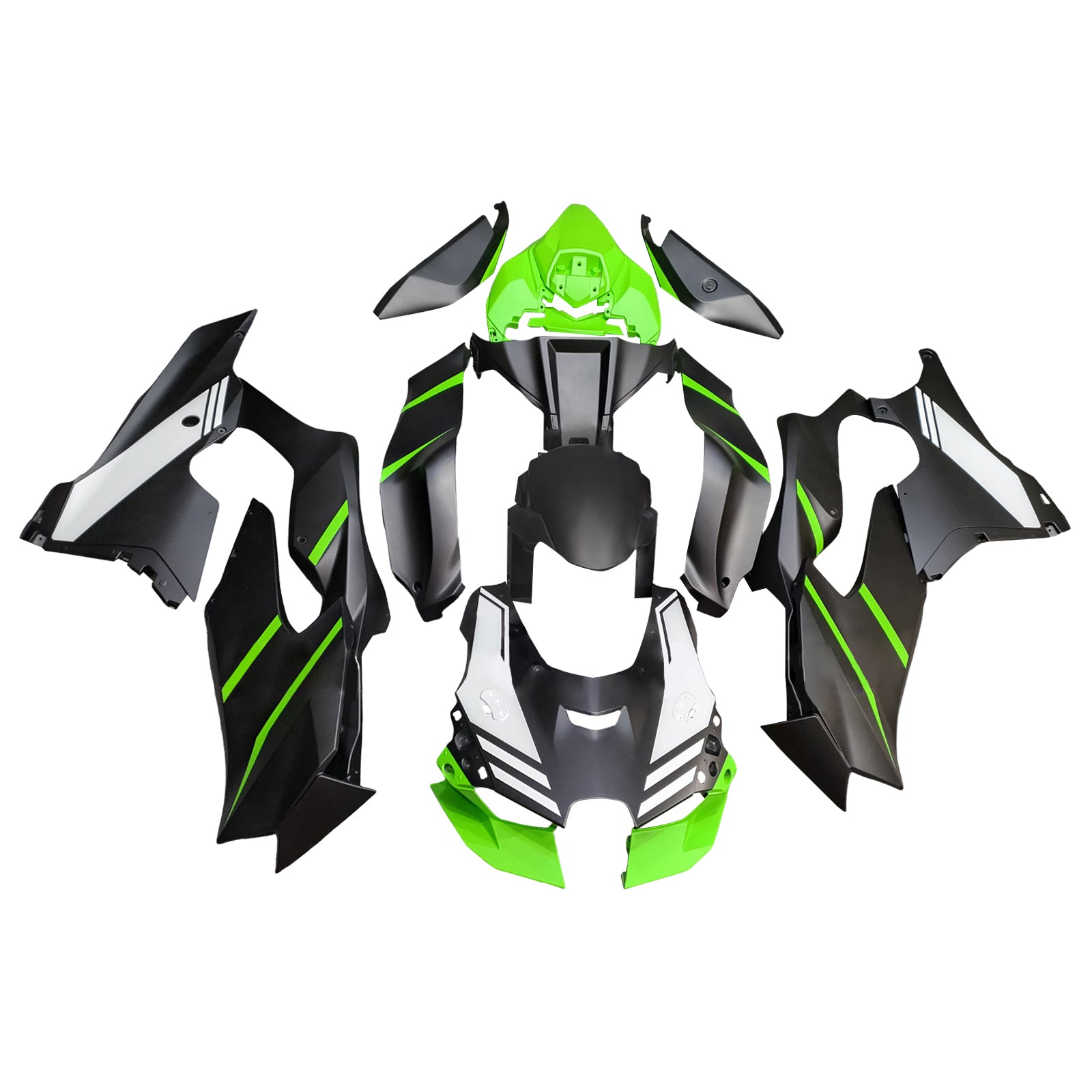 Amotopart 2021-2025 Kawasaki ZX14R ZZR1400 Black Green Fairing Kit