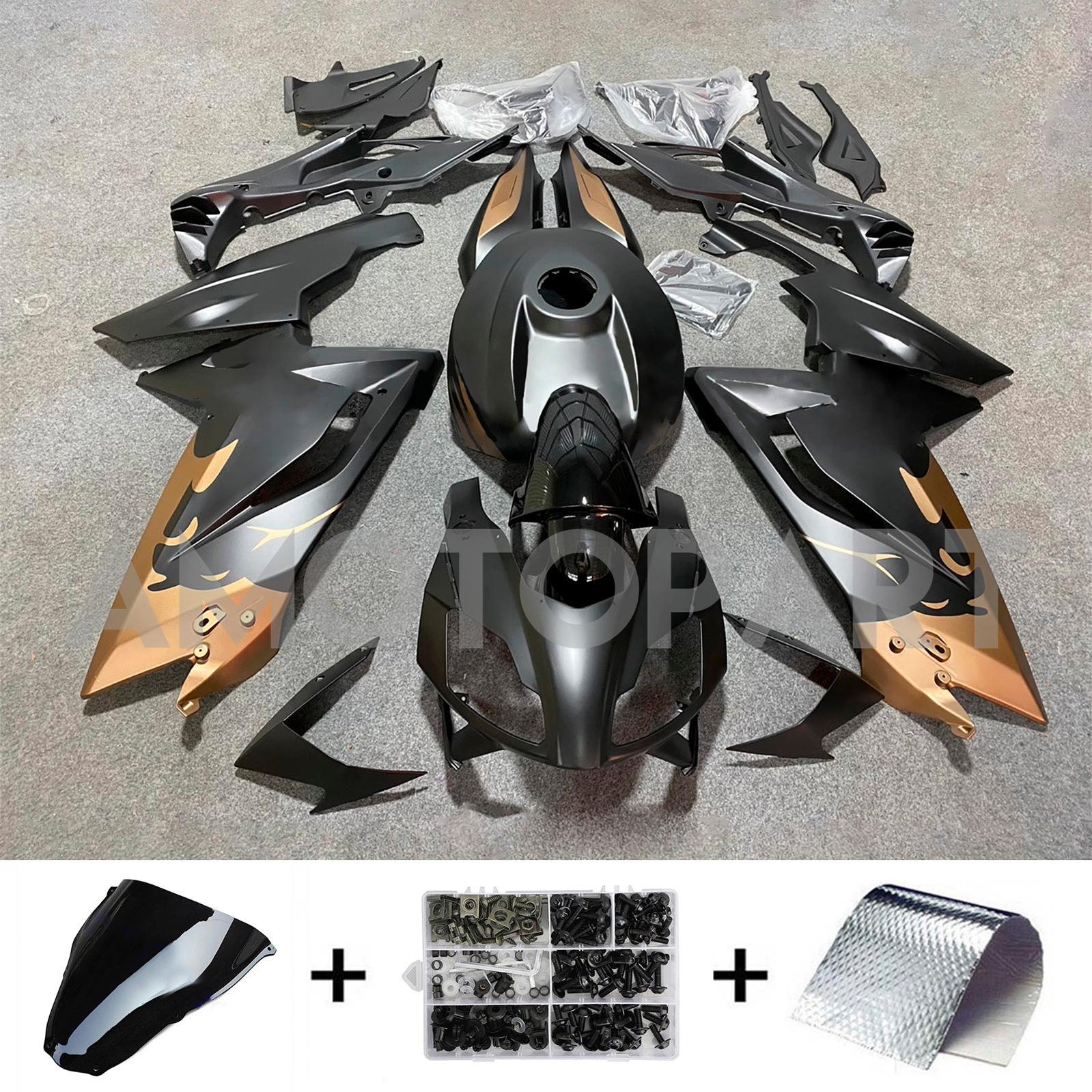 Amotopart 2006-2011 Aprilia RS125 Matte Black Gold Fairing Kit