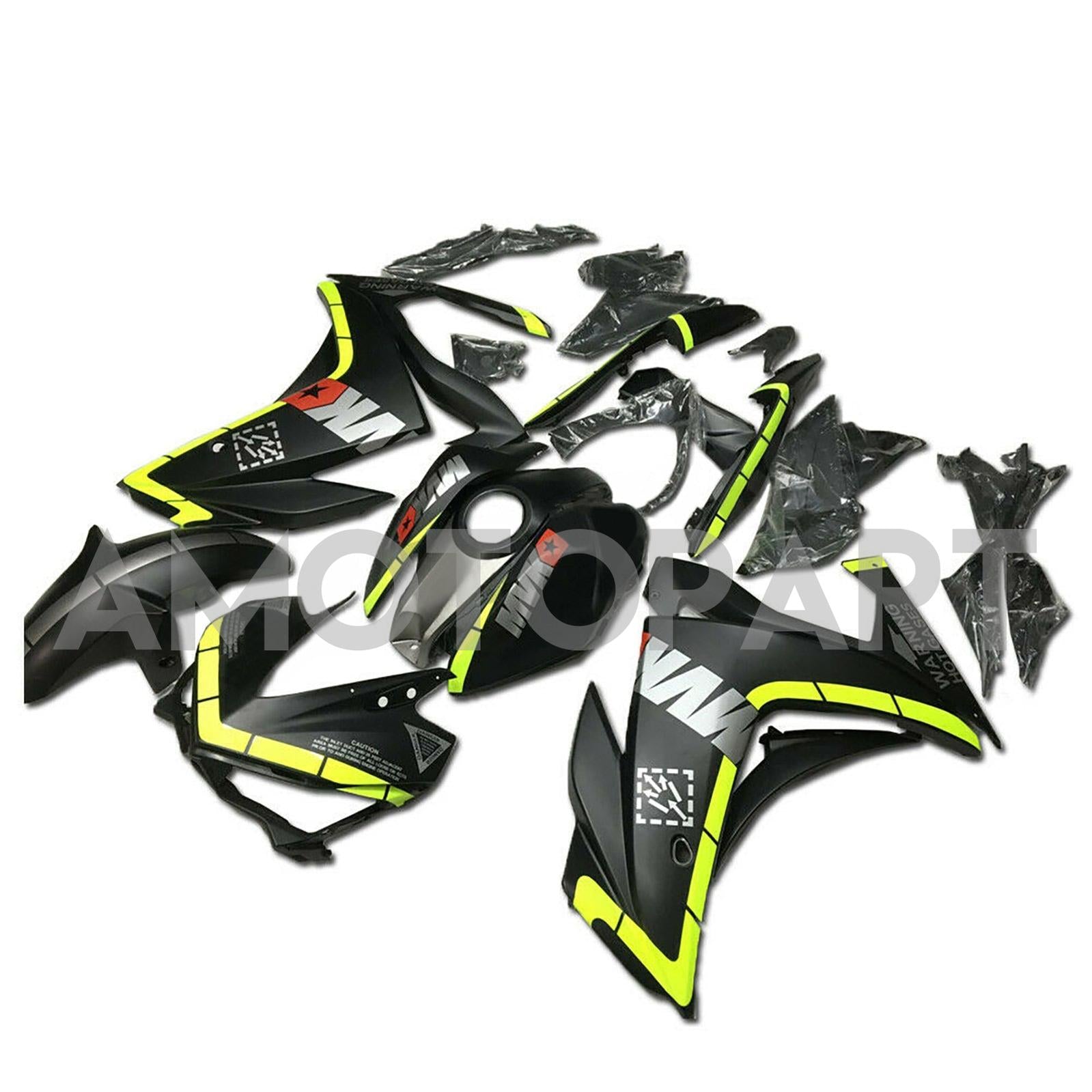 Amotopart 2014-2018 R25 2015-2017 Yamaha YZF-R3 Black & Yellow Fairing Kit