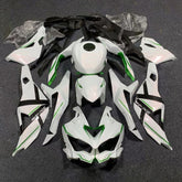 Amotopart 2019-2024 Ninja ZX-25R ZX-4R ZX-4RR Kawasaki White with Green Stripes Fairing Kit