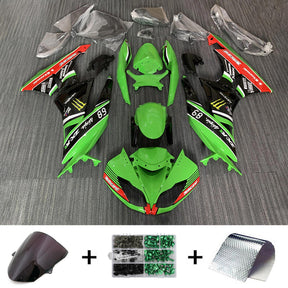 Amotopart Kawasaki 2009-2012 ZX6R 636 Green&Black Style4 Fairing Kit