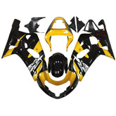 Amotopart 2001-2003 GSXR600 2000-2003 GSXR750 K1 Suzuki Yellow&Black Style2 Fairing Kit