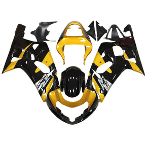 Amotopart 2001-2003 GSXR600 2000-2003 GSXR750 K1 Suzuki Yellow&Black Style2 Fairing Kit