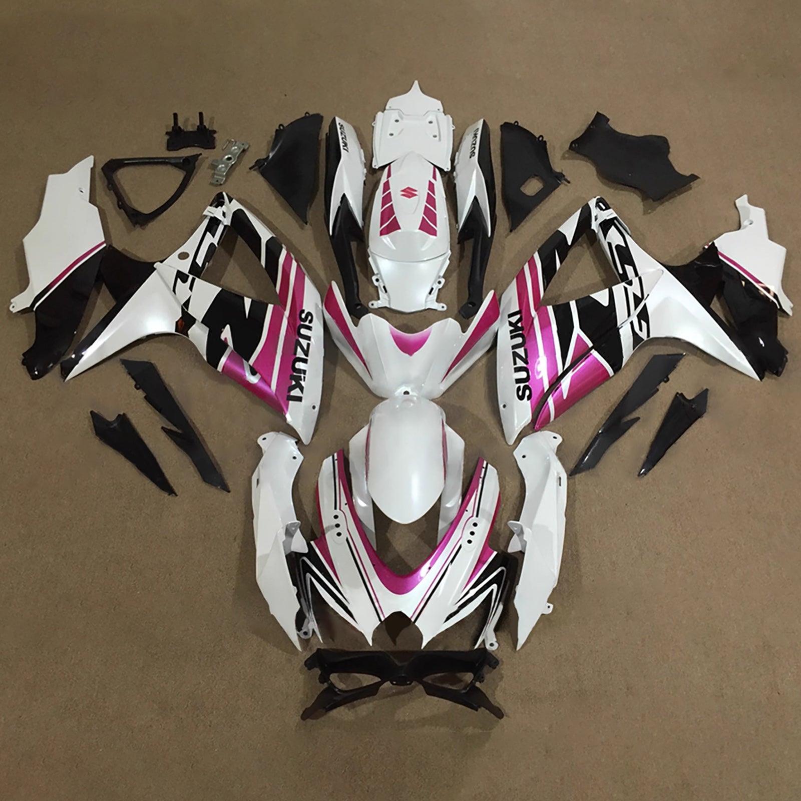 Amotopart 2008-2010 Suzuki GSXR 600/750 White Black Purple Fairing Kit