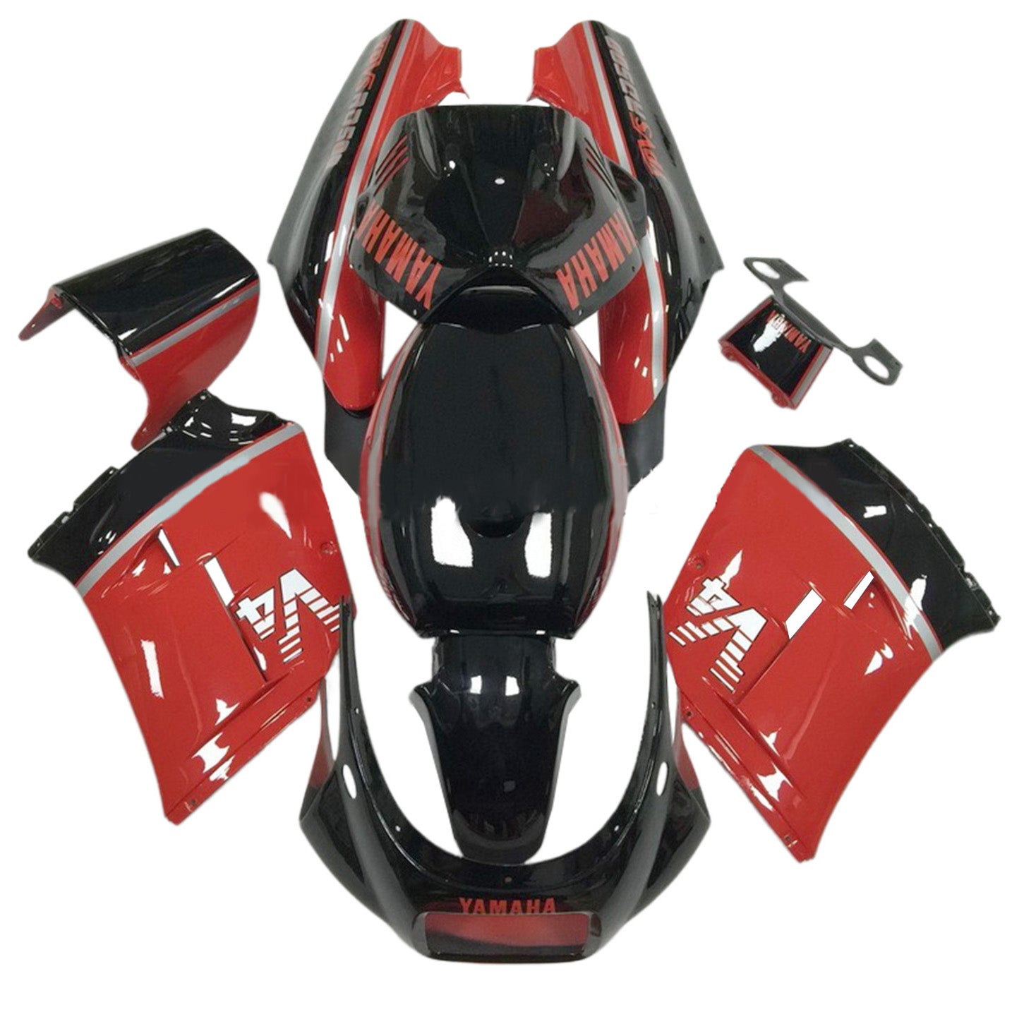 Amotopart 1985-1987 Yamaha RZV500 / RD500 Black Red Fairing Kit