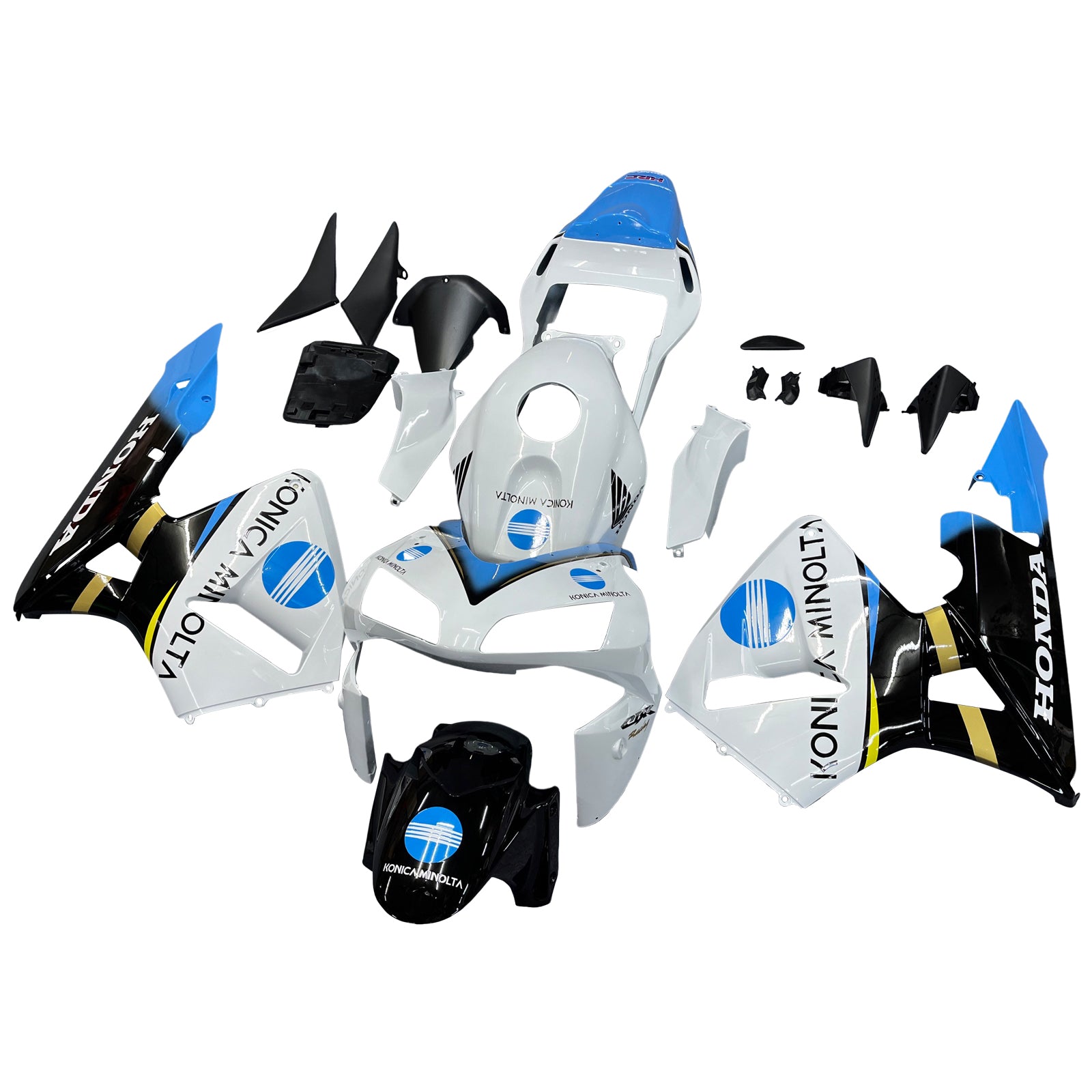Amotopart 2003-2004 Honda CBR600RR White Black Blue Fairing Kit