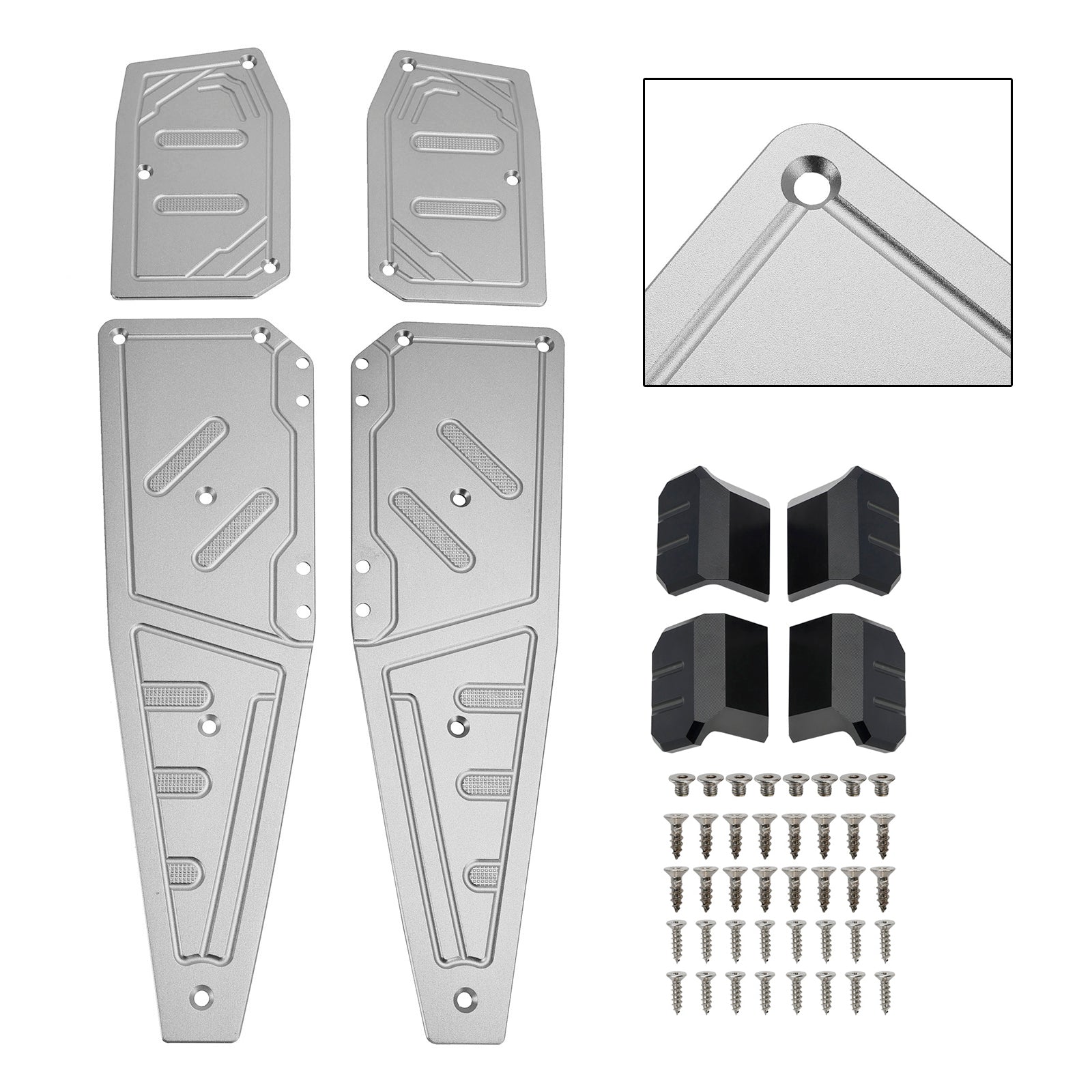 22-23 Aprilia SR GT200 SR GT125 Gray Footboard Foot Rest Pad Peg Pedal Plate