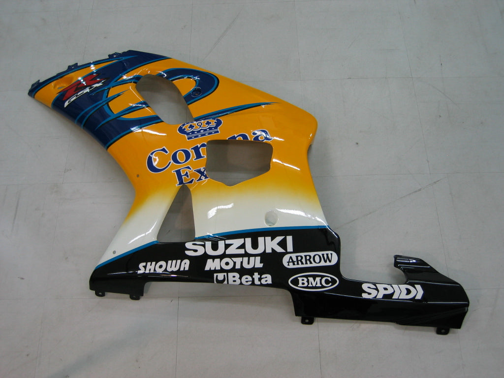 Amotopart Suzuki 01-03 GSXR600 & 00-03 GSXR750 Kit de carénage jaune bleu