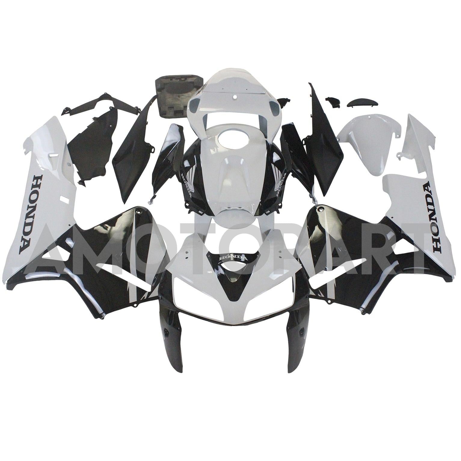 Amotopart 2005-2006 Honda CBR600RR White Black Fairing Kit